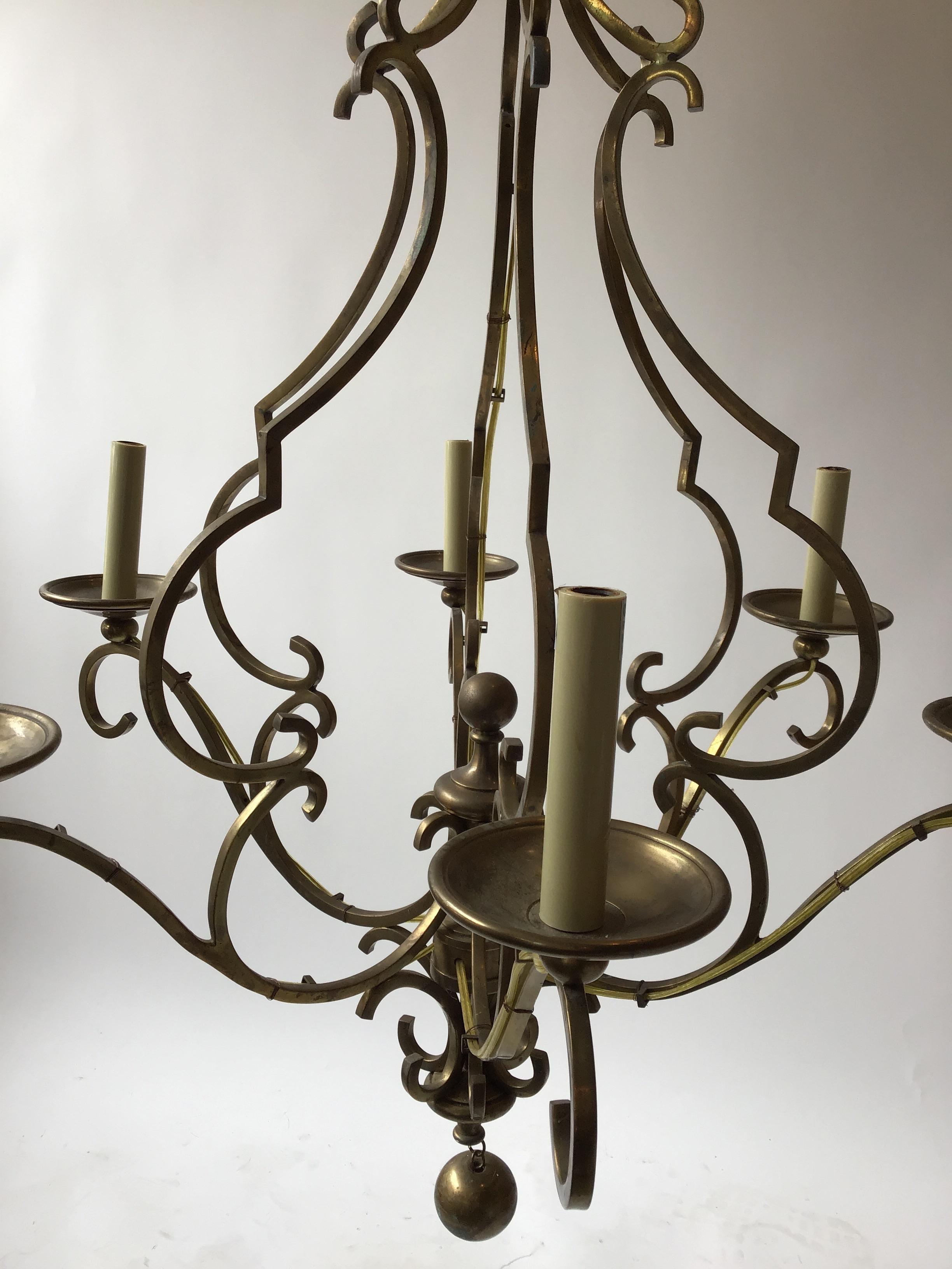 Solid Brass Chandelier with Ball 2