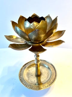 Solid Brass Chapman Lotus Candlestick on Stand