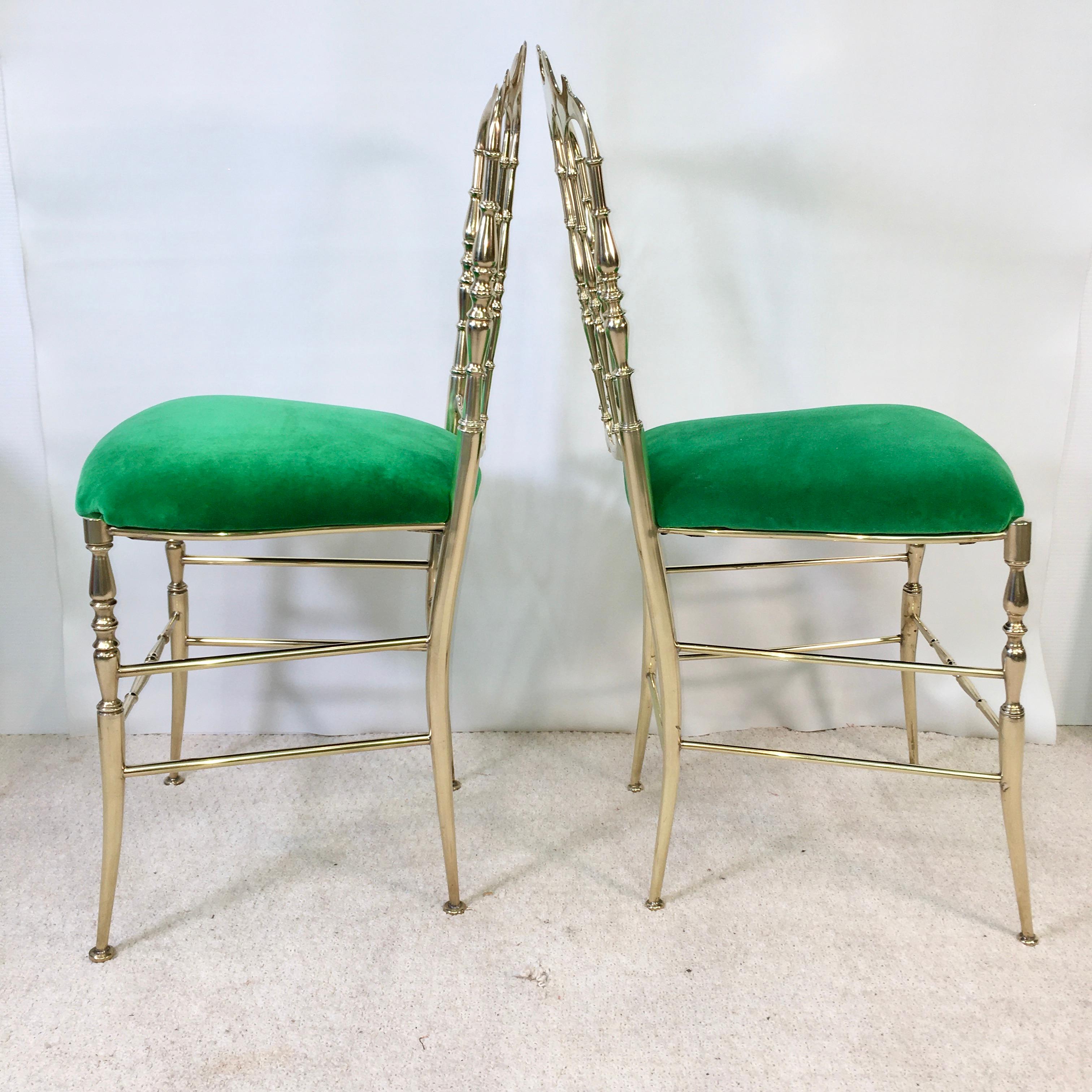 Italian Solid Brass Chiavari Chairs 'Five'