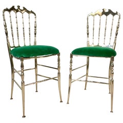 Retro Solid Brass Chiavari Chairs 'Five'