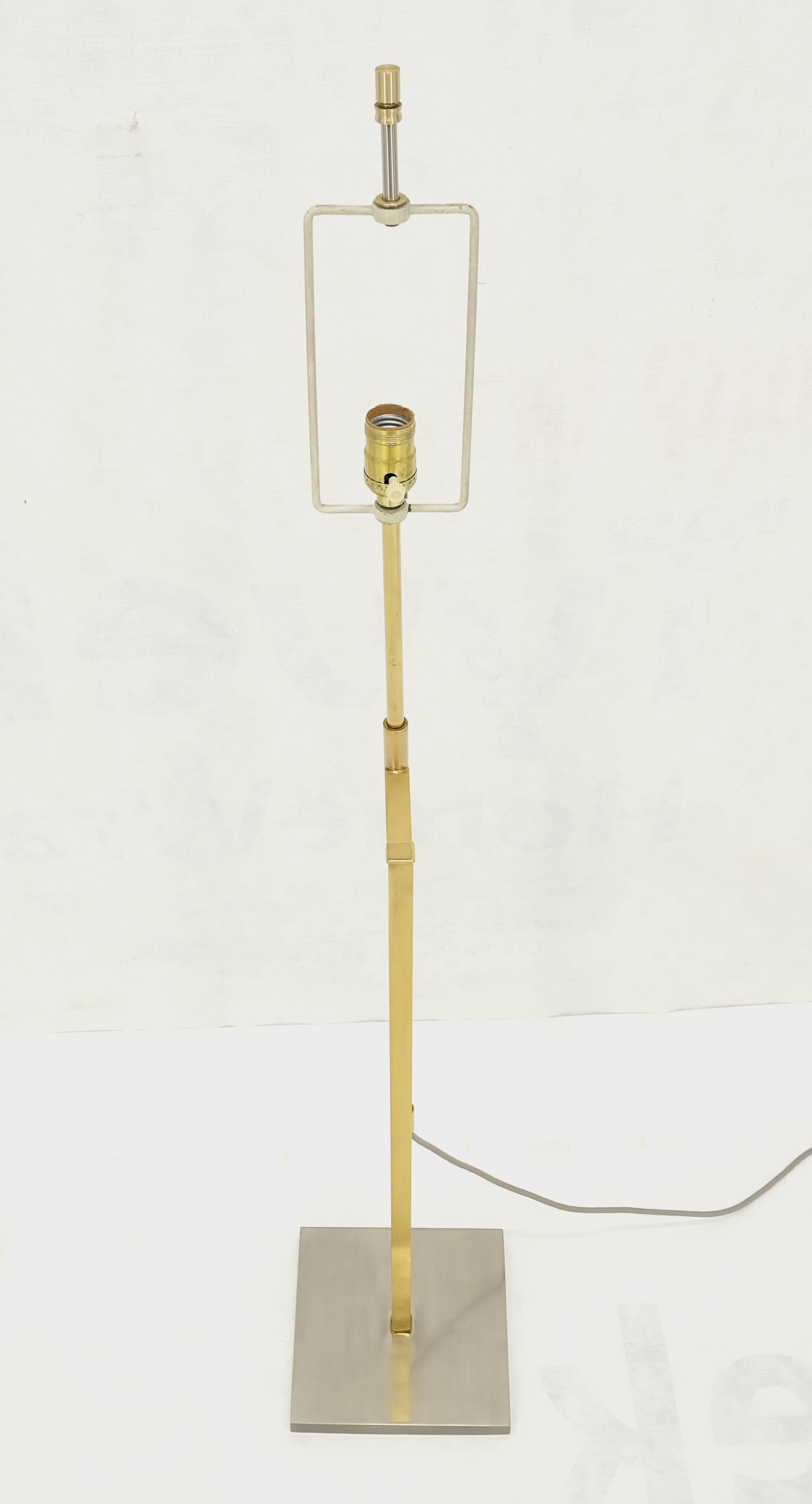 Solid Brass Chrome Rectangle Base Adjustable Mid Century Modern Floor Lamp Mint! In Good Condition For Sale In Rockaway, NJ