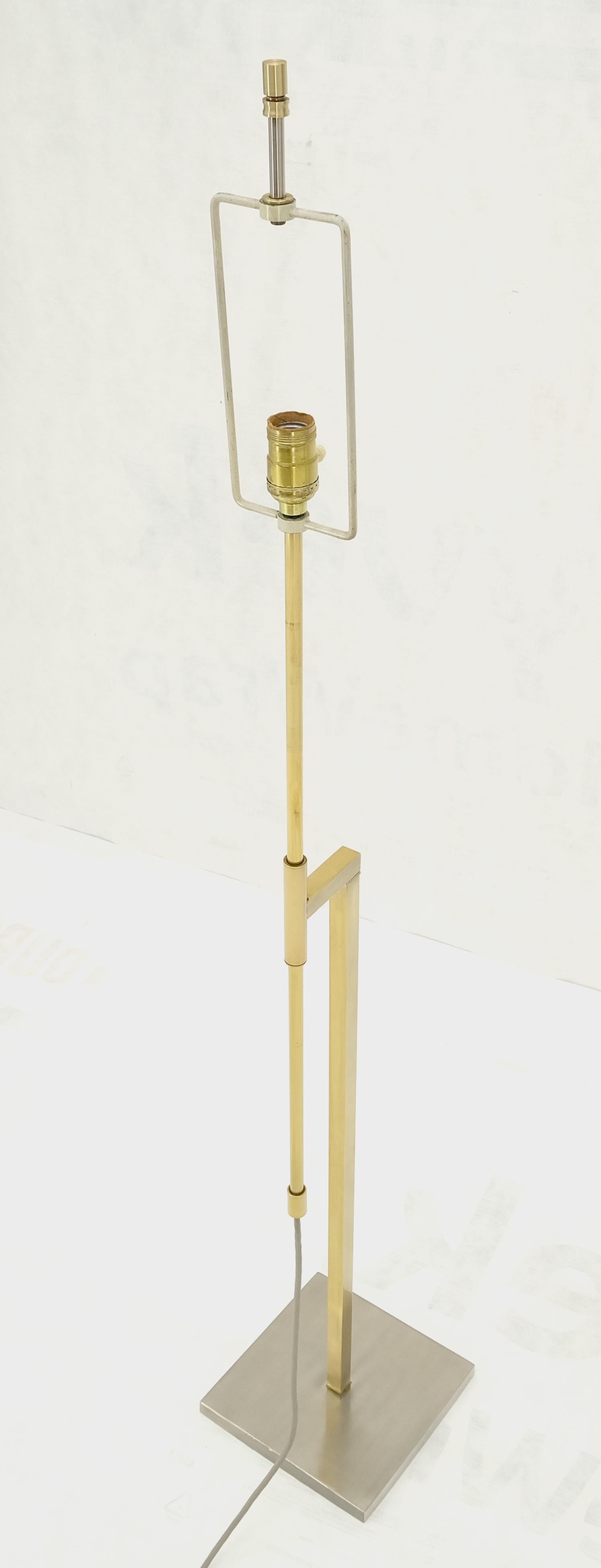 Solid Brass Chrome Rectangle Base Adjustable Mid Century Modern Floor Lamp Mint! For Sale 1