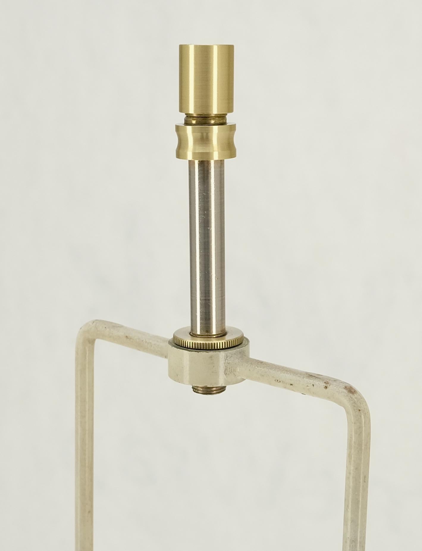 Solid Brass Chrome Rectangle Base Adjustable Mid Century Modern Floor Lamp Mint! For Sale 3