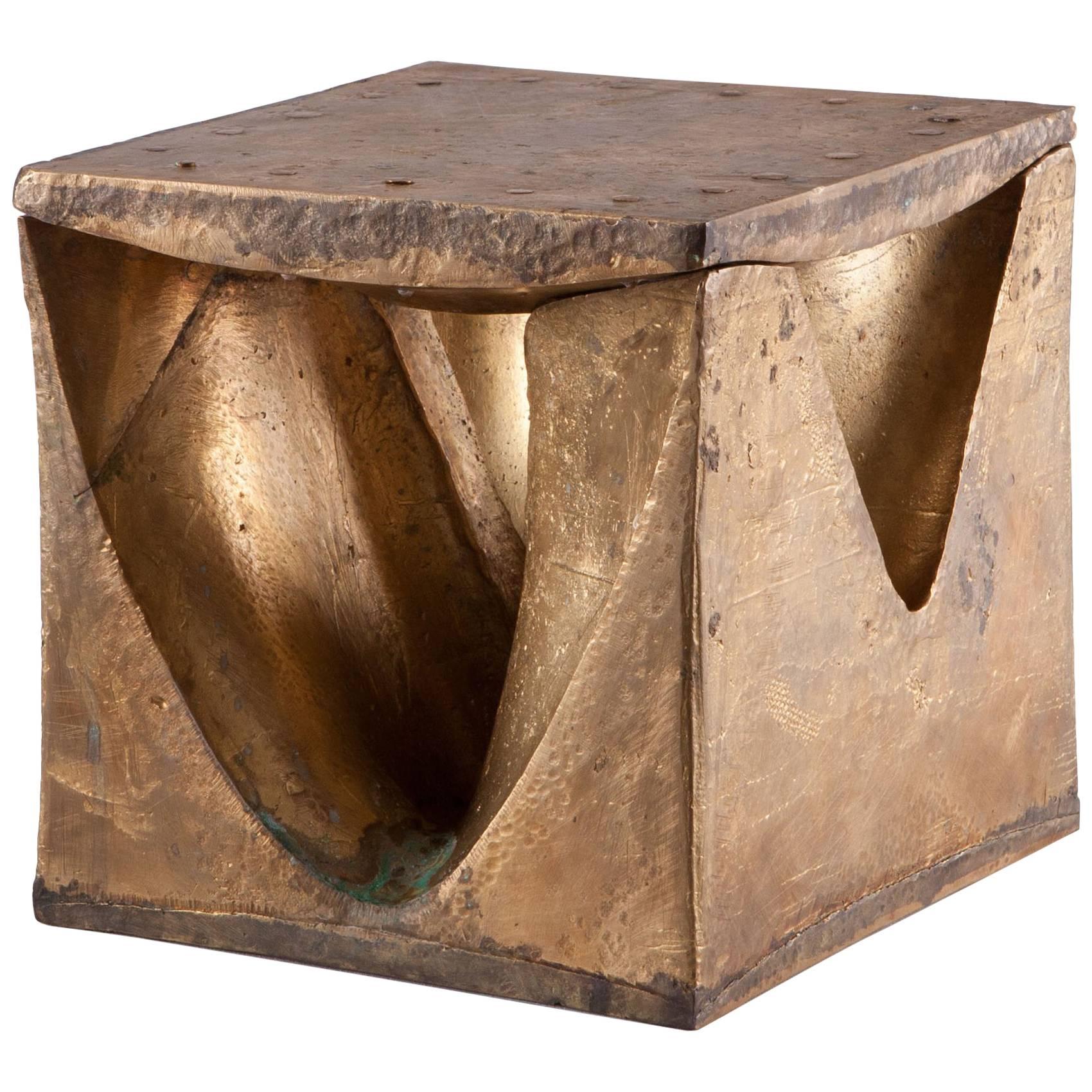 Solid Brass Cube Shaped Puzzle / Artwork For Sale