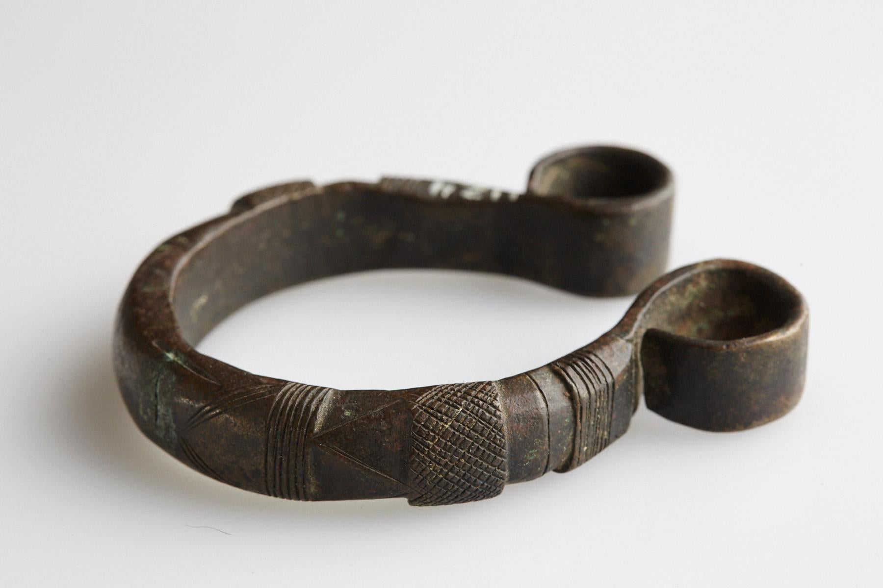 Solid Brass Currency Bracelet/Manilla, Gurma People, Burkina Faso, Early 20th C For Sale 1