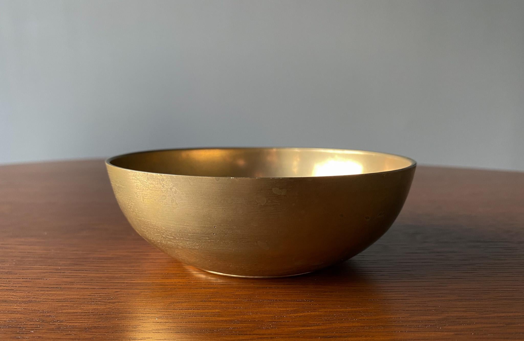 Korean Solid Brass Decorative Bowl, Korea, 1970's  For Sale