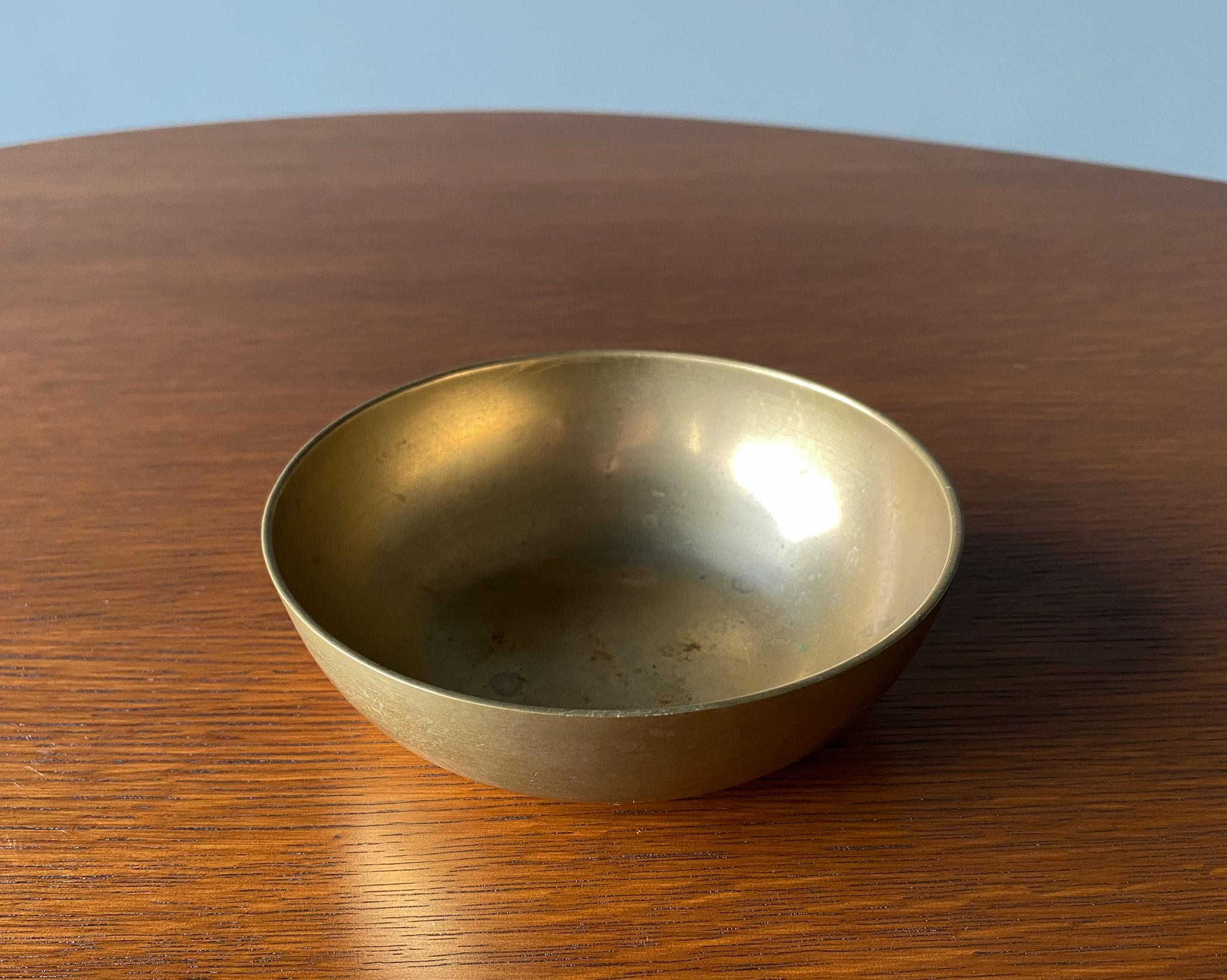 20th Century Solid Brass Decorative Bowl, Korea, 1970's  For Sale