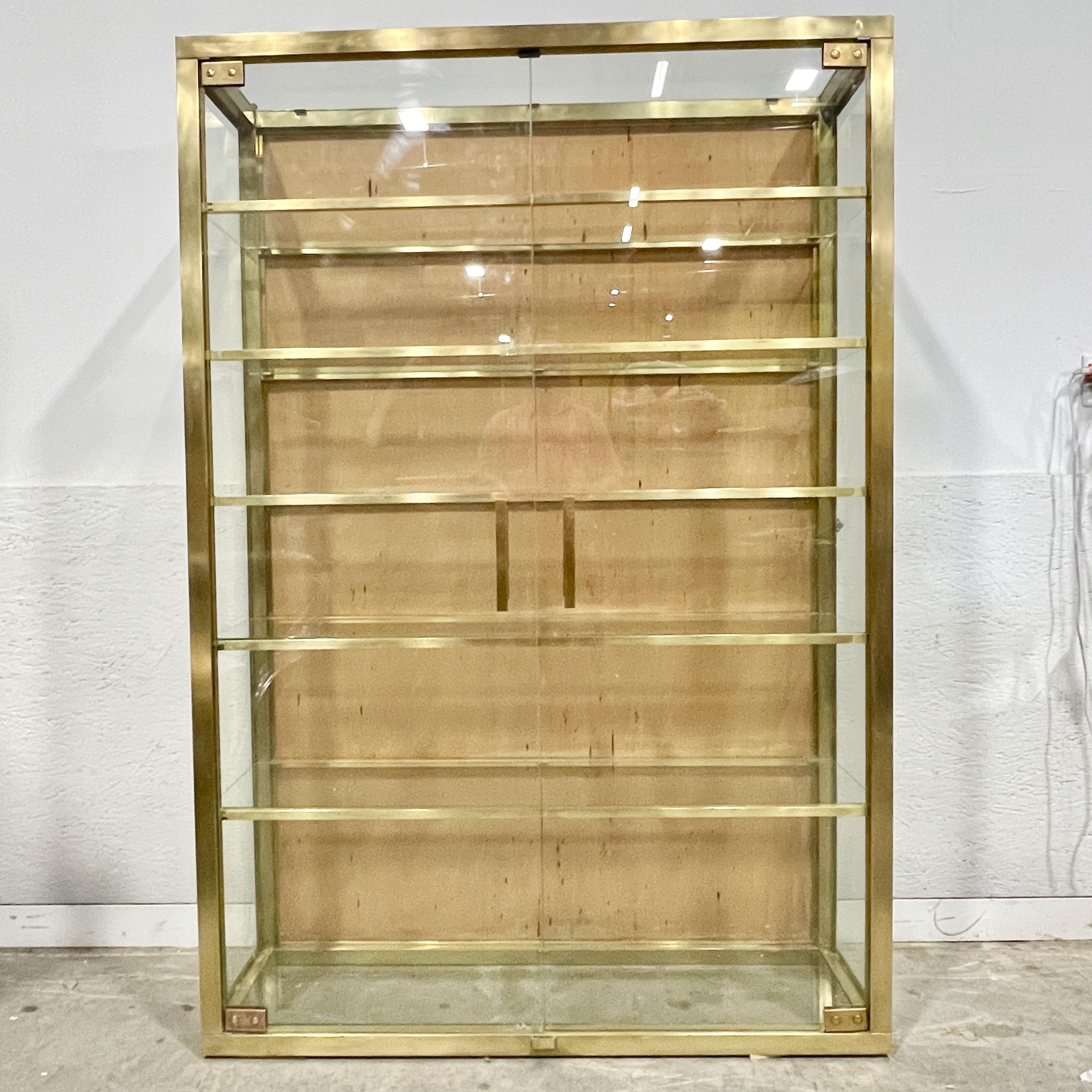 Mid-Century Modern Solid Brass Display Vitrine