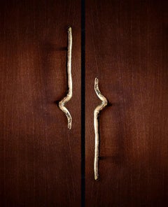 PT/E/09 Brass door pull: Organic style crafted in an artisan foundry 35.5 cm