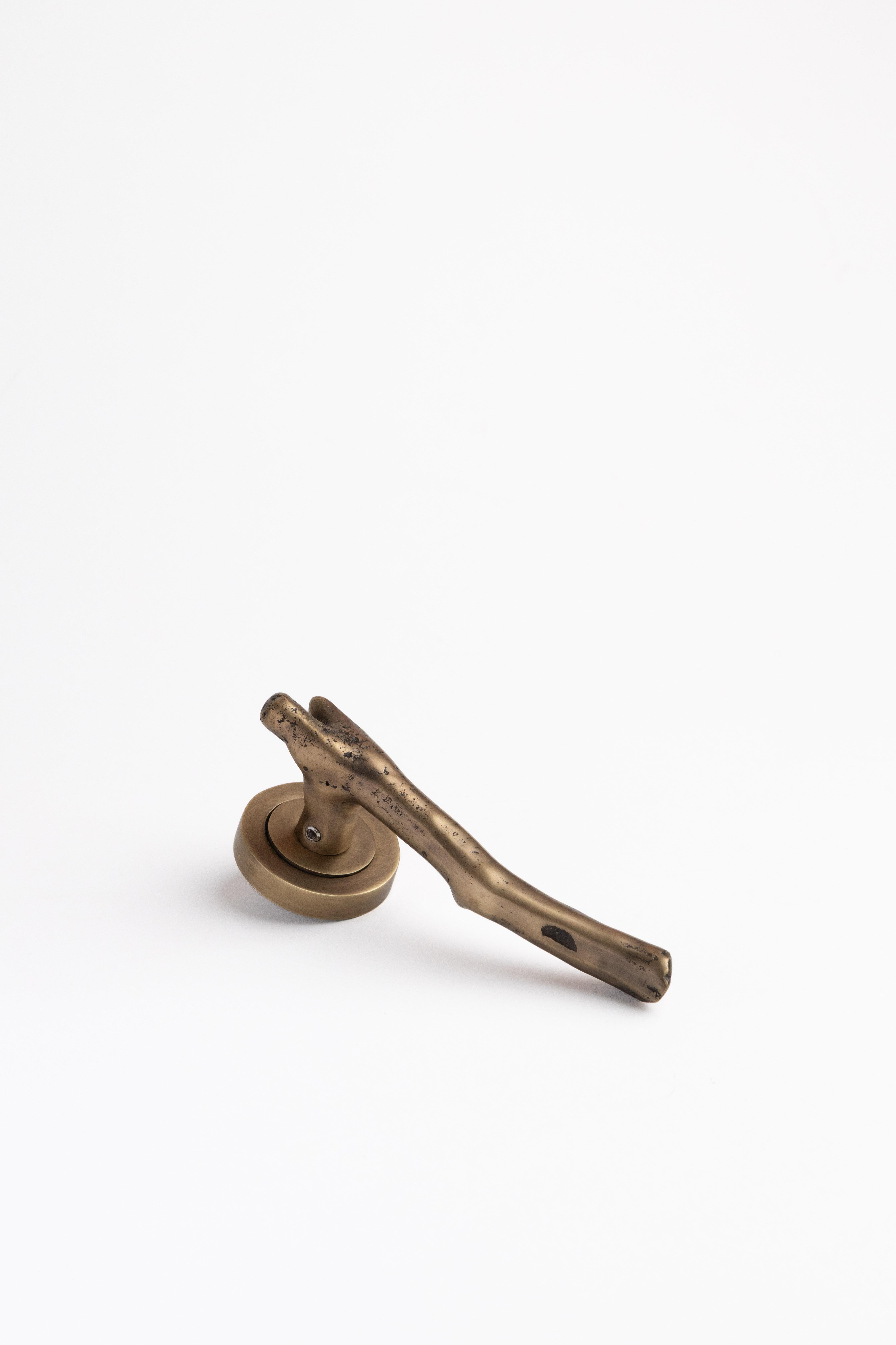 Ottone PP/E/01 Maniglie per porte in ottone massiccio - Collezione Earth Prints 16 cm x ø 2 cm in vendita