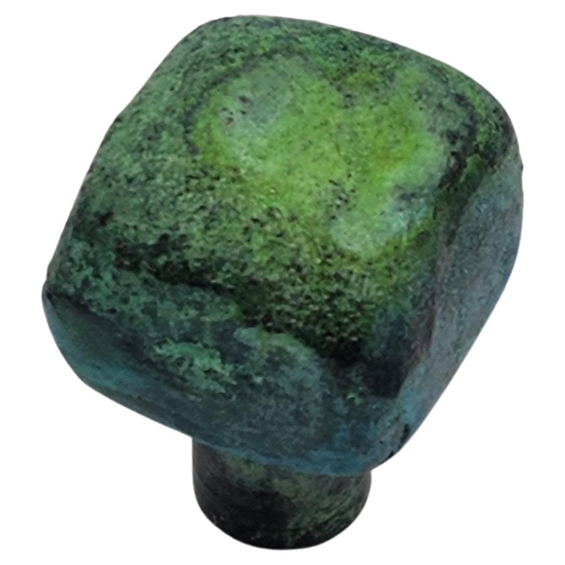 Boutons de porte en laiton massif Mineral Inspiration Ø 2.5 cm vert de gris