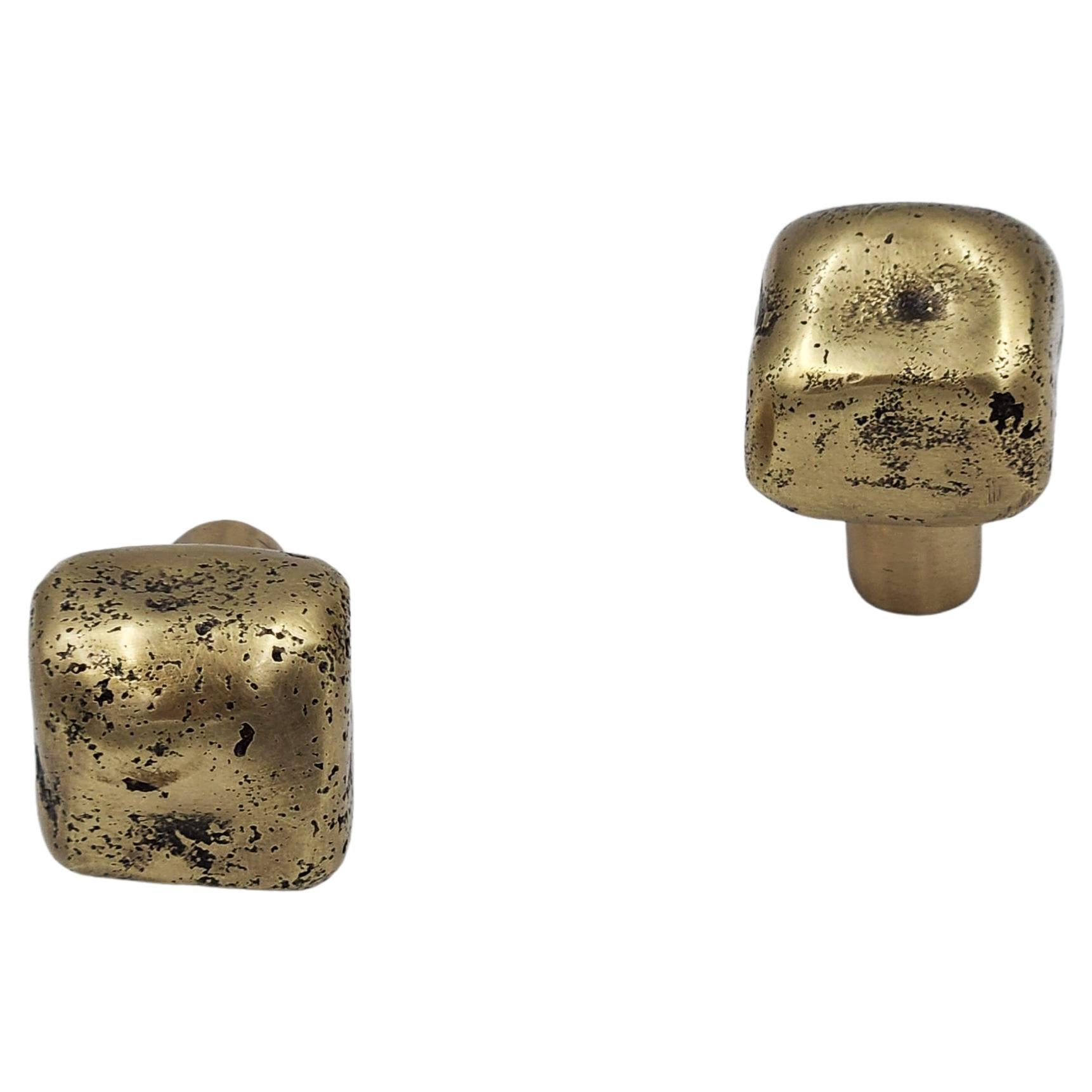 Solid Brass Door Knobs Mineral Inspiration 2.5 x 2.5 cm For Sale
