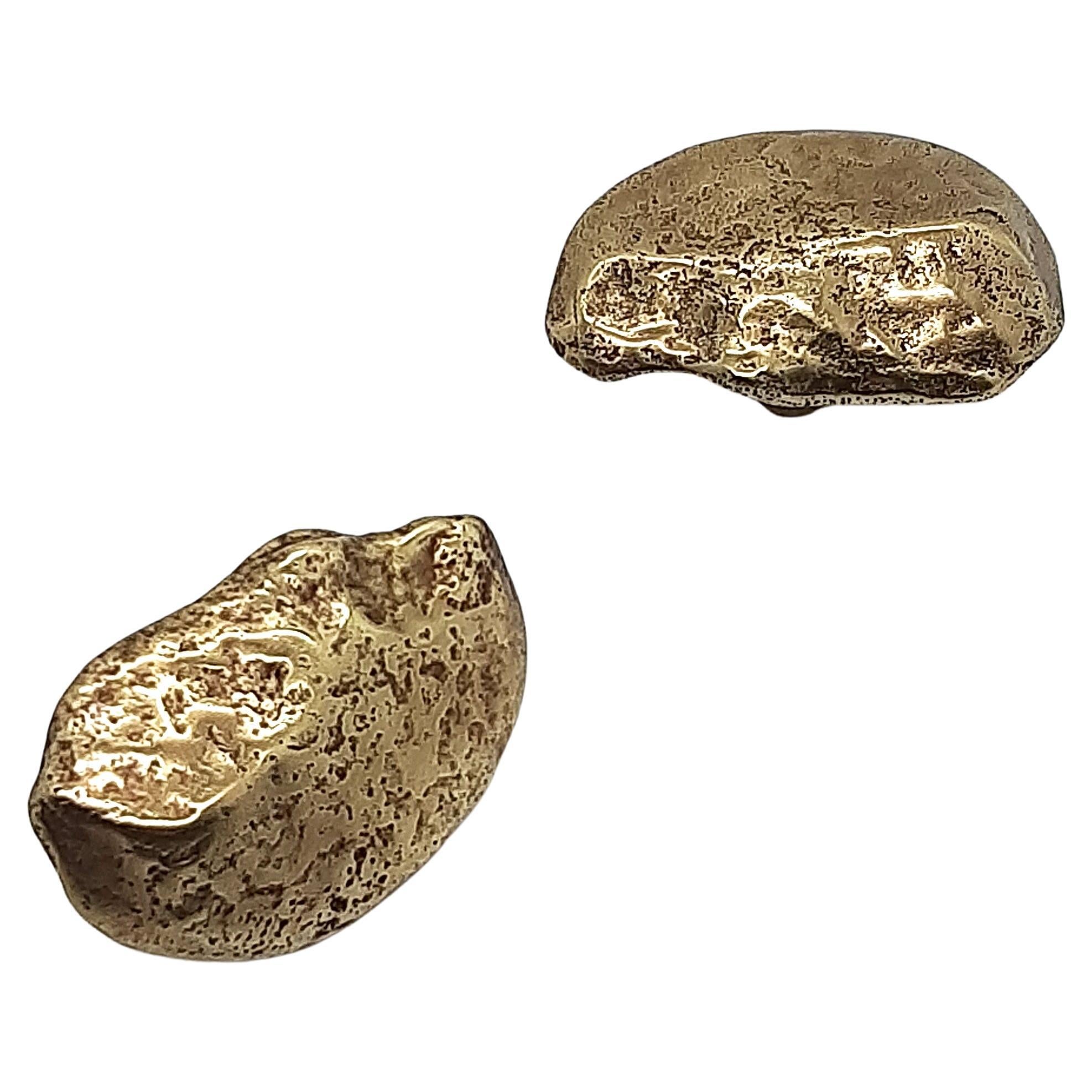 Solid Brass Door Knobs Mineral Inspiration 7 x 5 cm For Sale