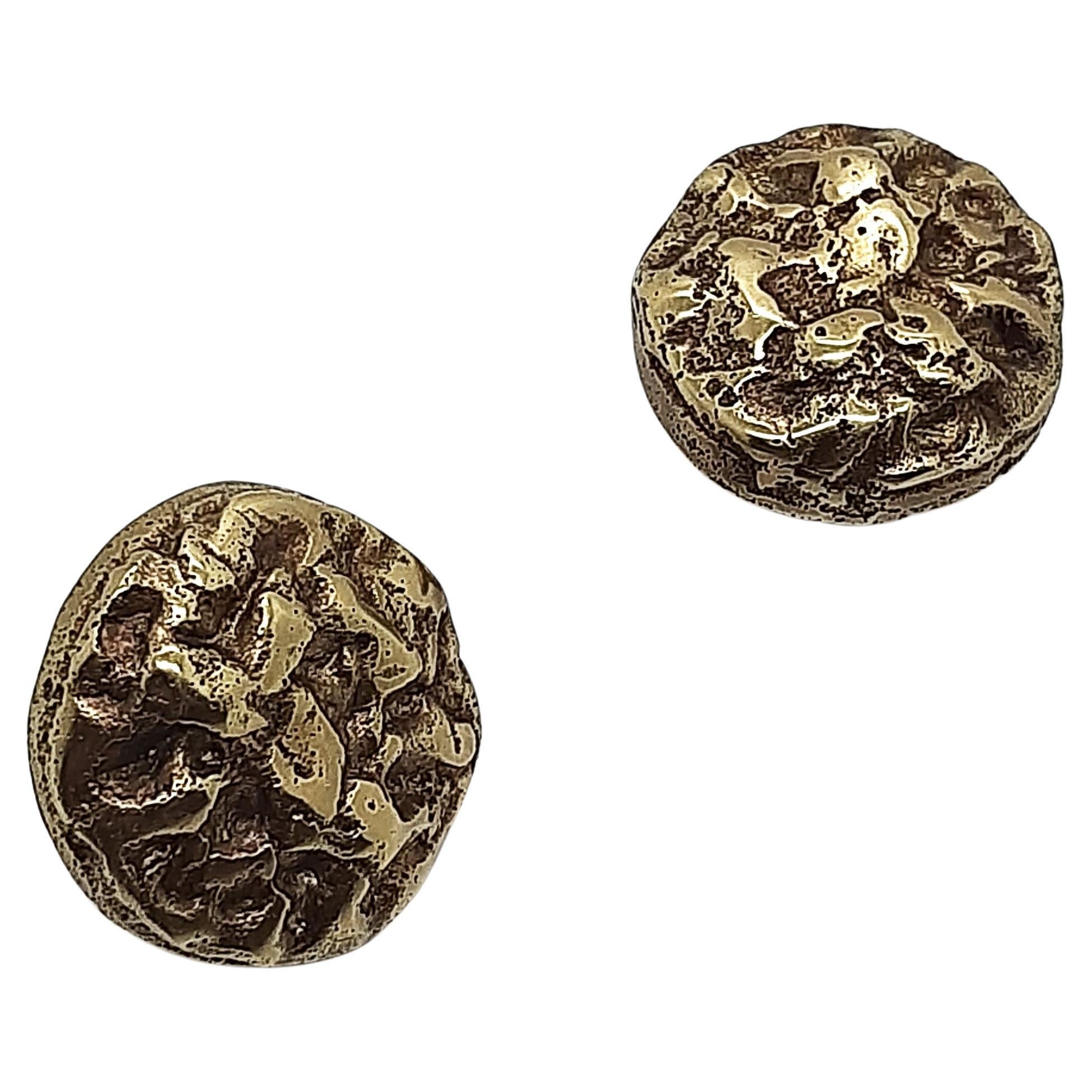 Solid Brass Door Knobs Mineral Inspiration Ø 4 cm For Sale