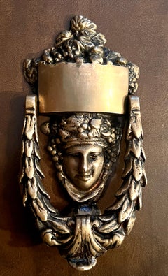 Solid Brass Door Knocker With Roman Goddess Dionysus Face