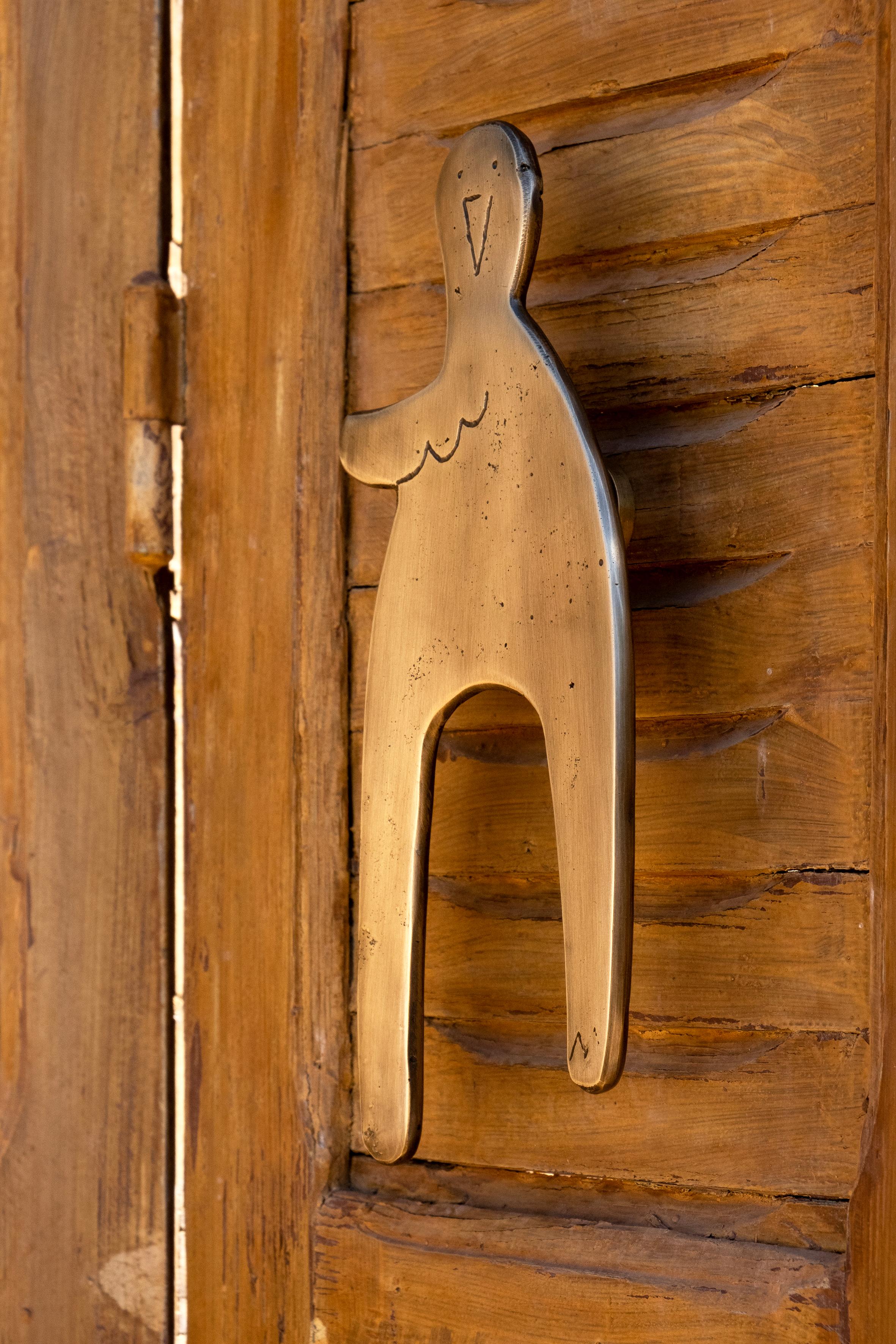 Moroccan Co-Created solid brass door pull 22 x 9 cm Open Manifest Collection For Sale