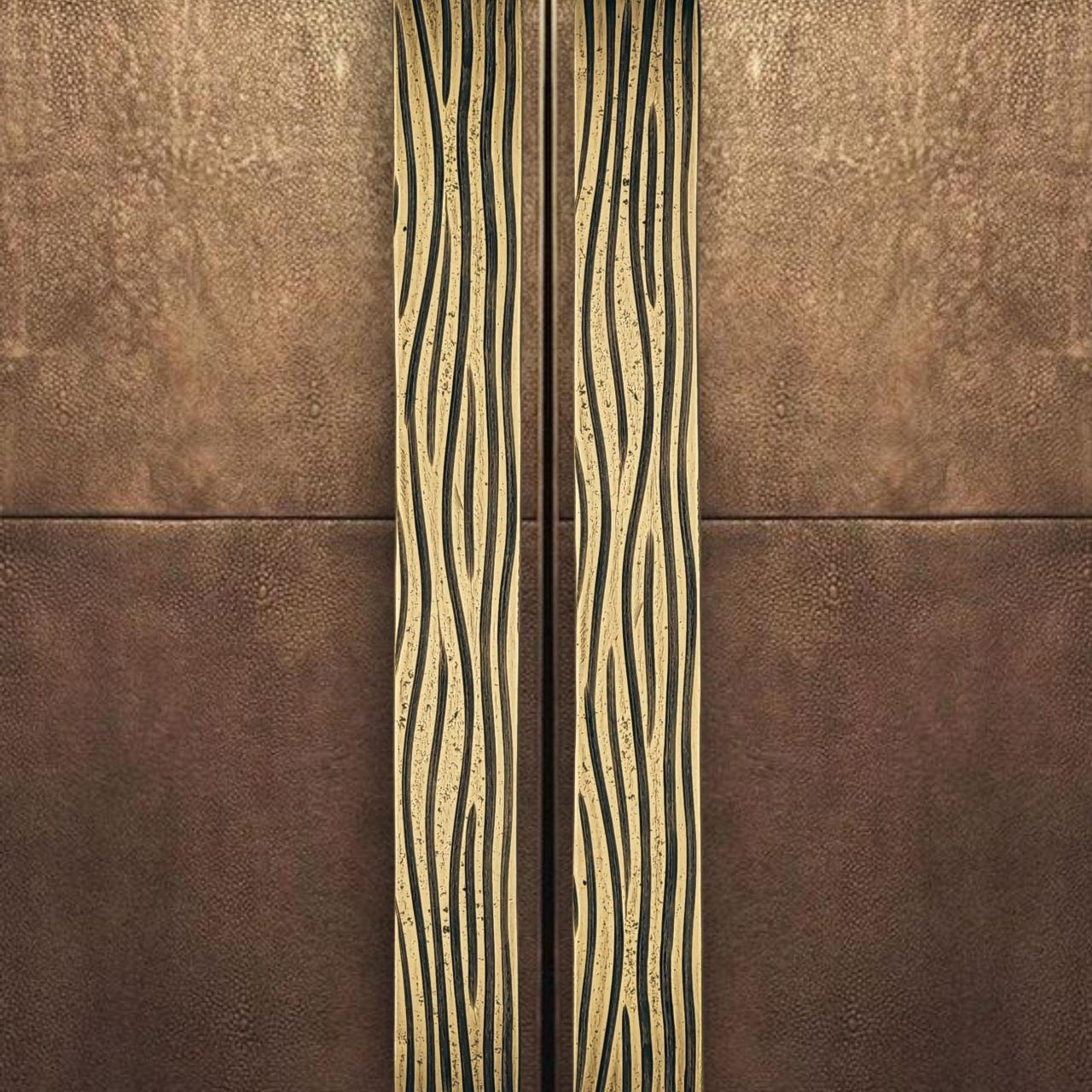 Marocain Poignée de porte en laiton massif 70 cm - Collection Earth Prints en vente