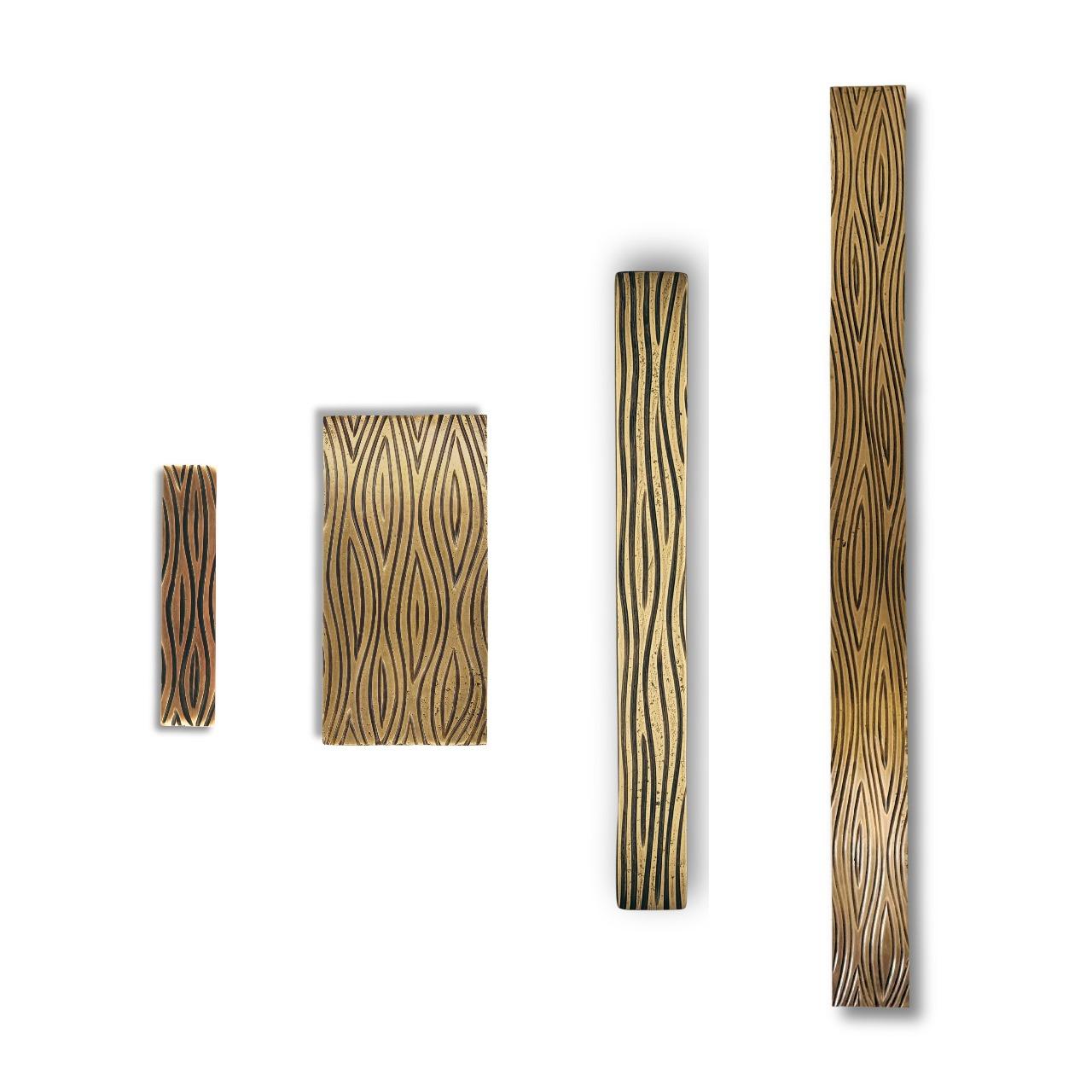 Moulage Poignée de porte en laiton massif 70 cm - Collection Earth Prints en vente