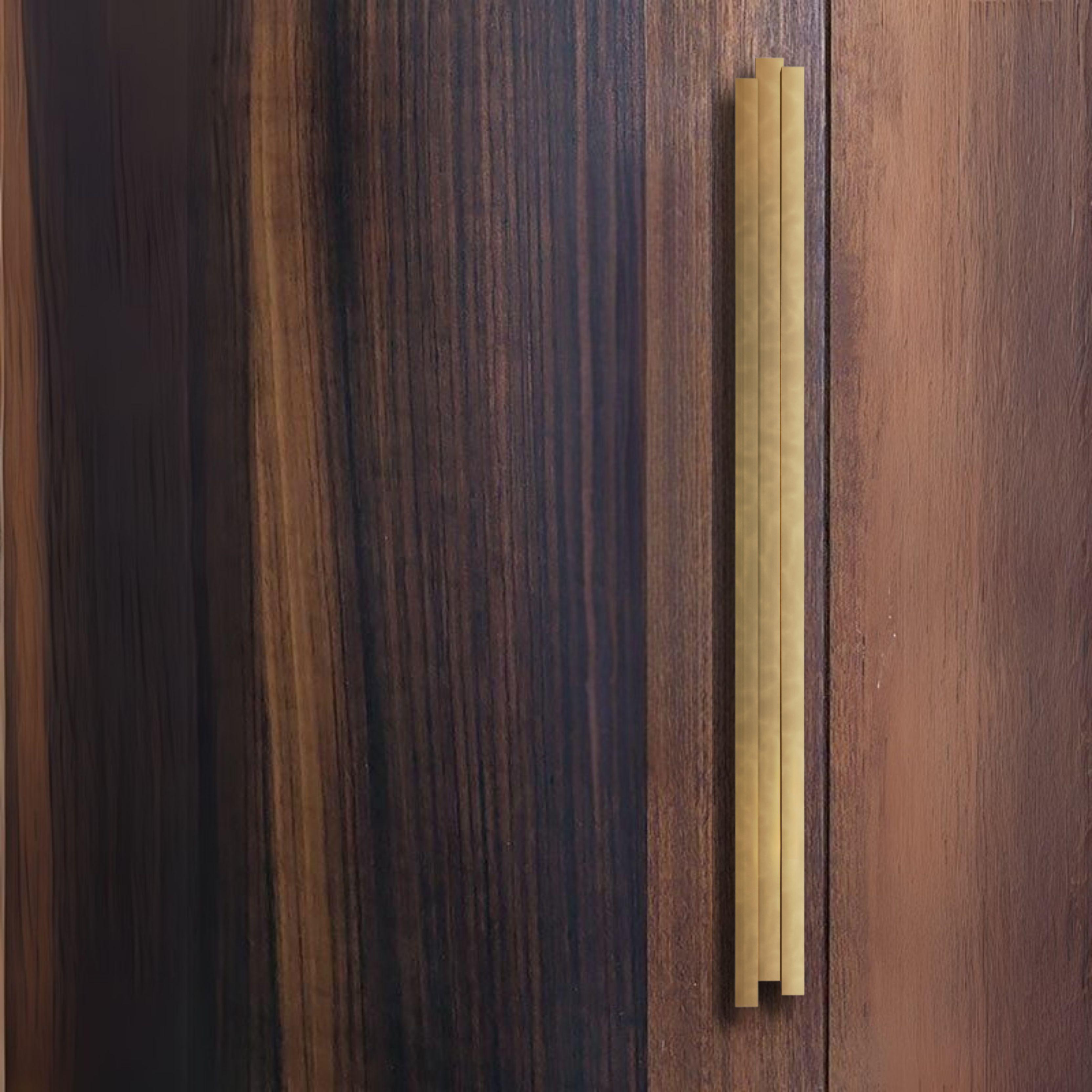Contemporary Solid brass door pull from the Art Deco collection - 77 cm For Sale