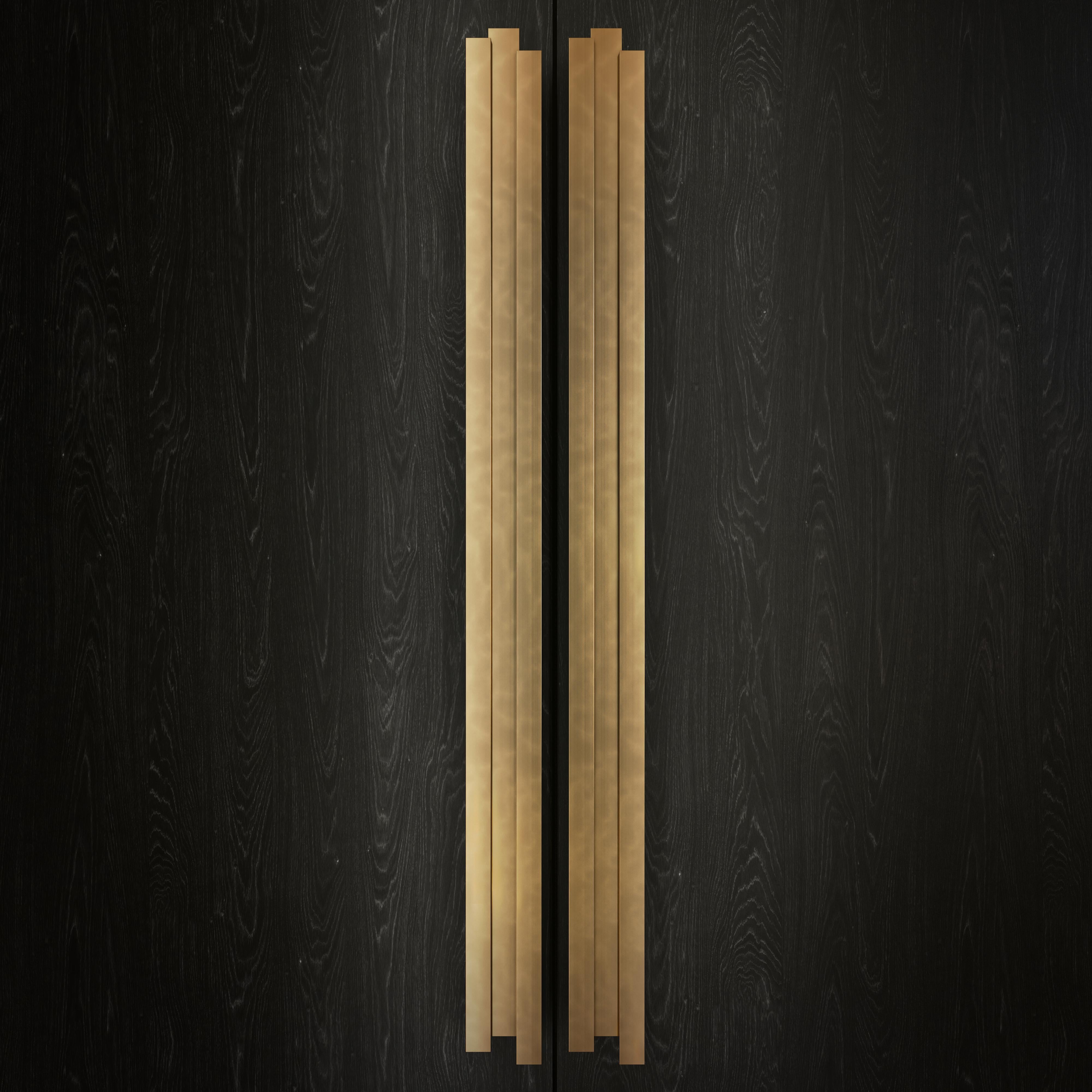 Brass Solid brass door pull from the Art Deco collection - 77 cm For Sale