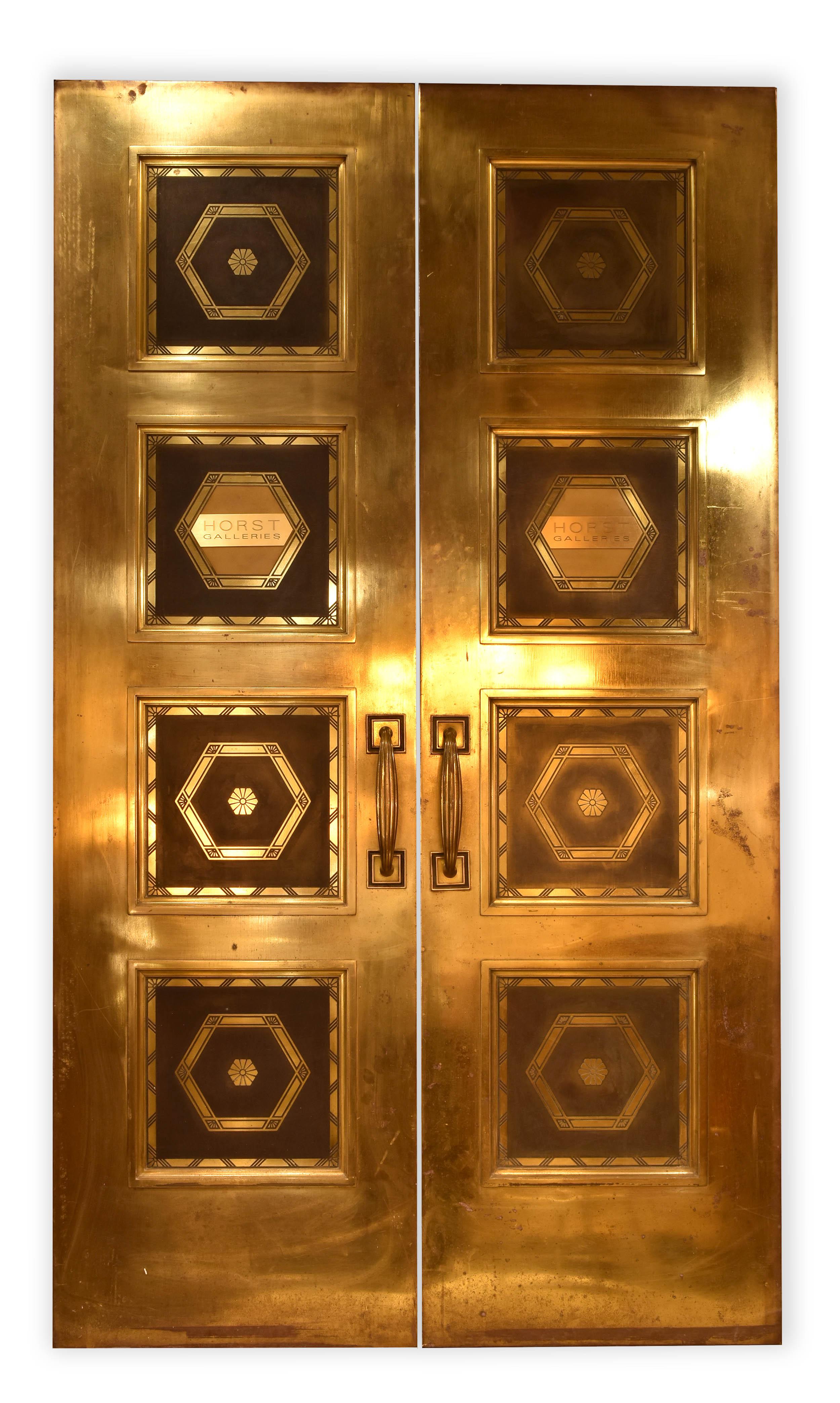 Art Deco Solid Brass Double Doors