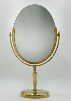 Solid Brass, Dual Sided Vanity Mirror by Charles Hollis Jones, USA 1970's