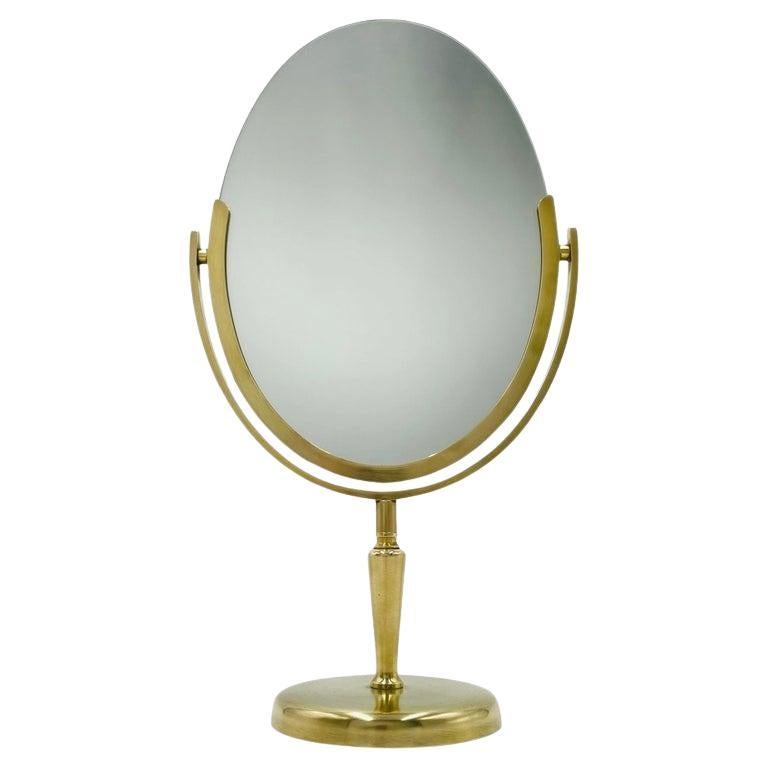 Solid Brass, Dual Sided Vanity Mirror by Charles Hollis Jones, USA 1970's For Sale