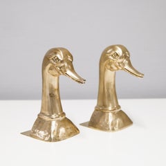 Solid Brass Duck Bookends by Valenti Spain, 1970s