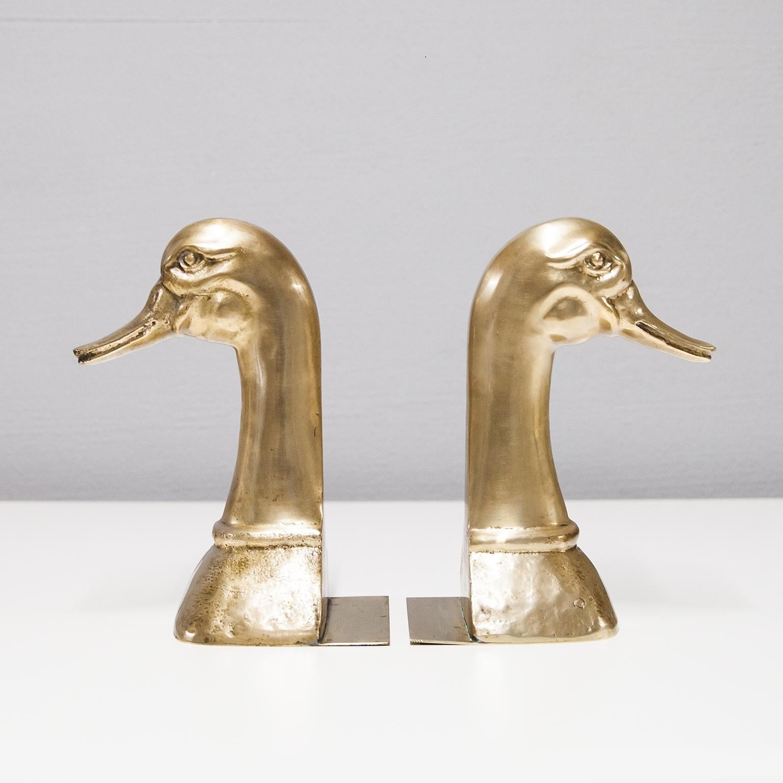 brass goose bookends
