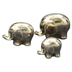 Solid Brass Elephants Italian Design, 1960s