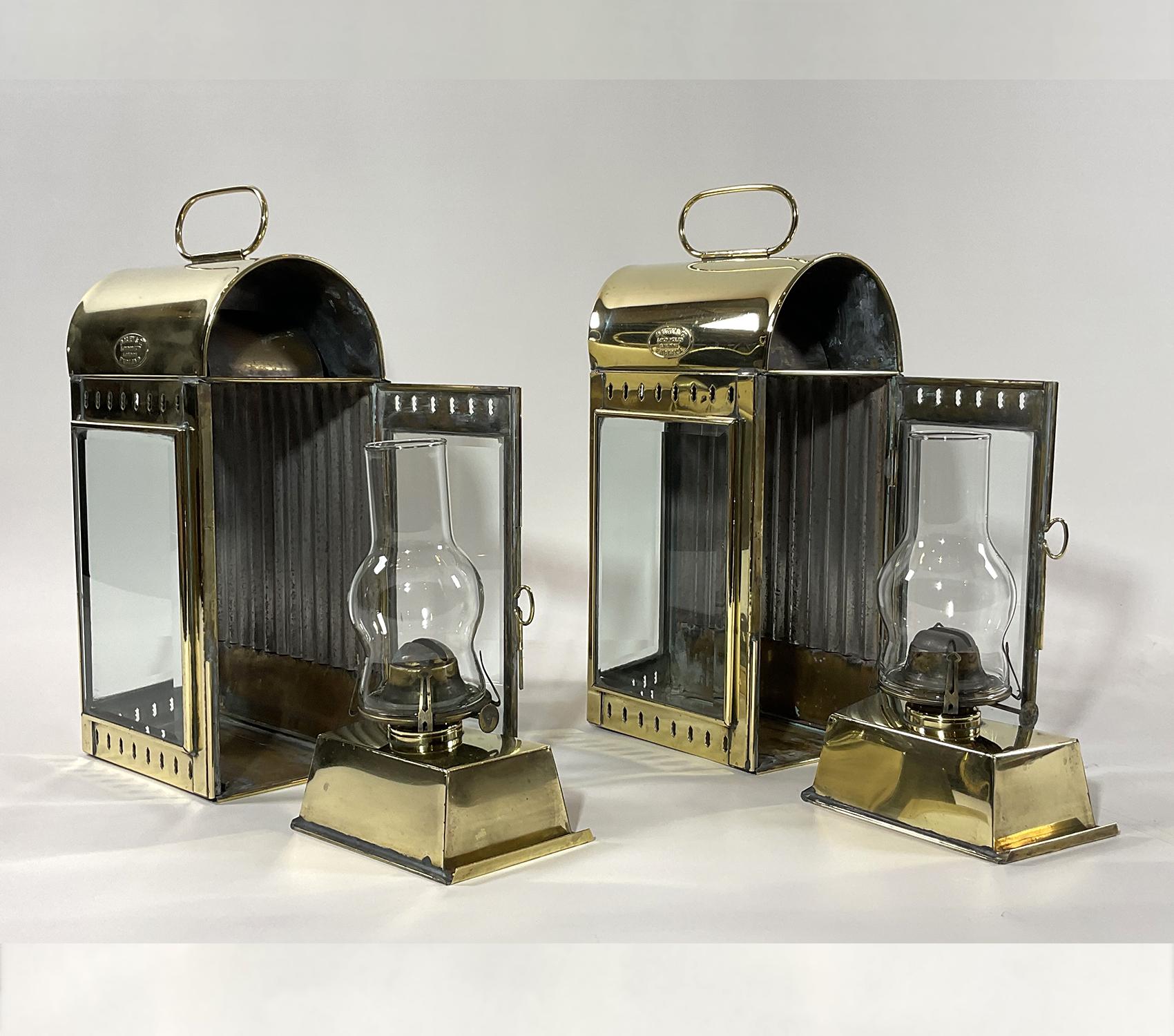 Solid Brass English Cabin Lanterns For Sale 5
