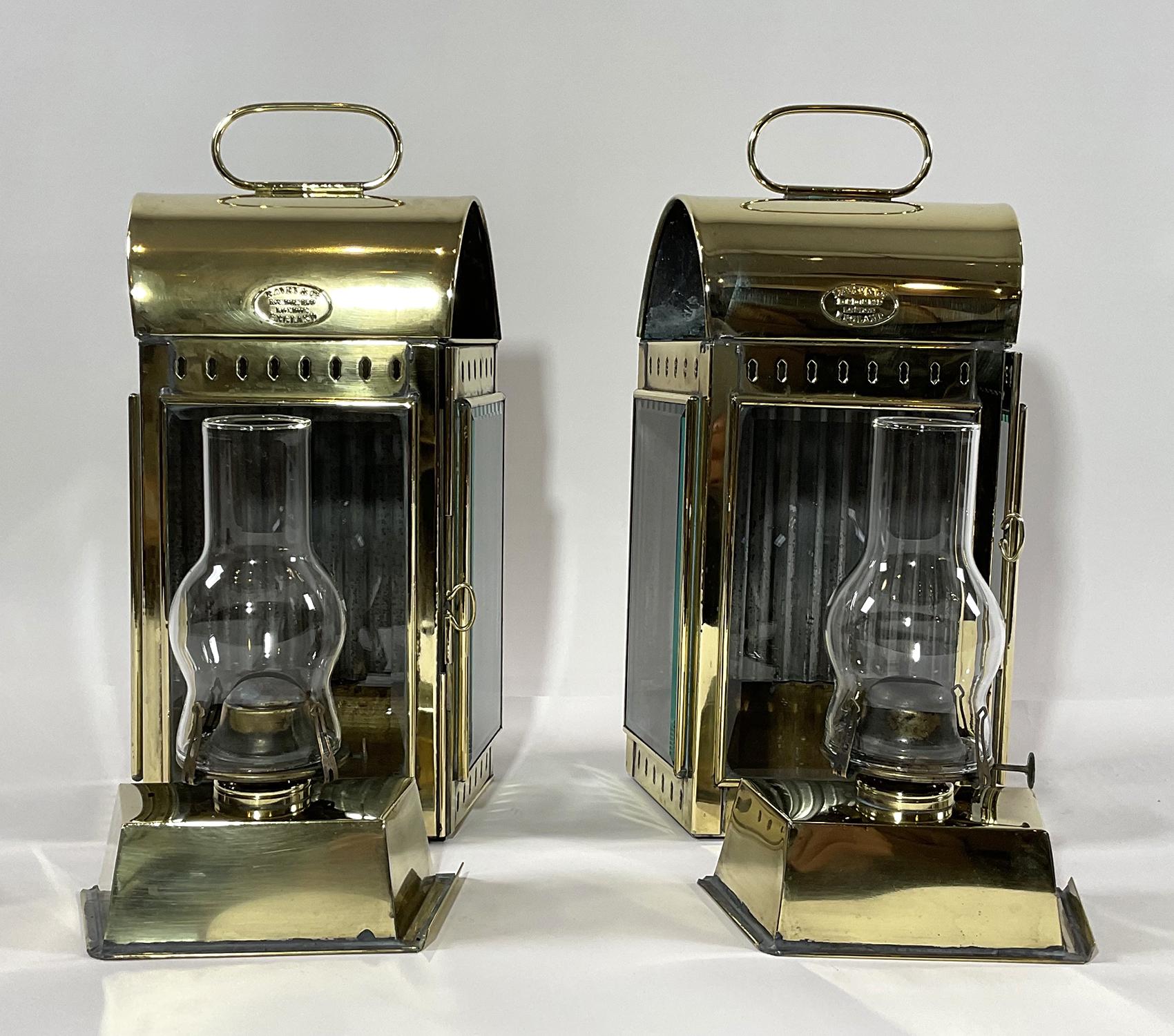 Solid Brass English Cabin Lanterns For Sale 6