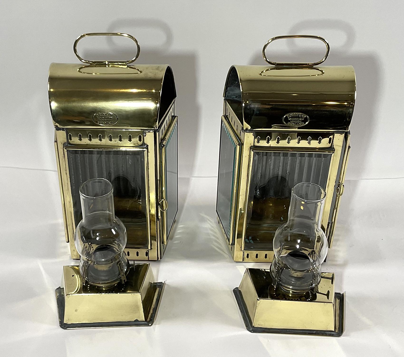 Solid Brass English Cabin Lanterns For Sale 7