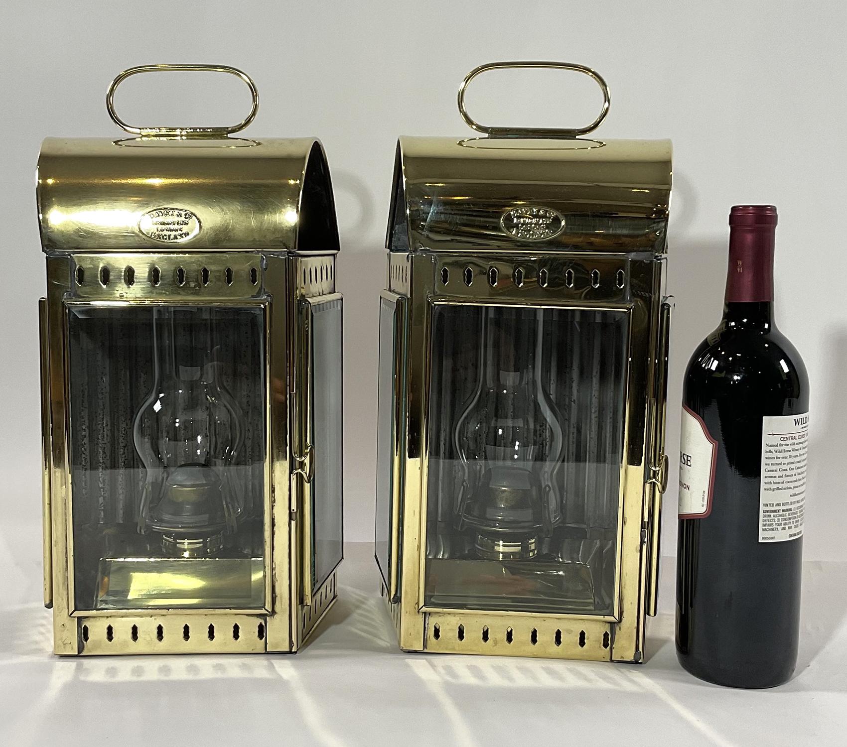 European Solid Brass English Cabin Lanterns For Sale