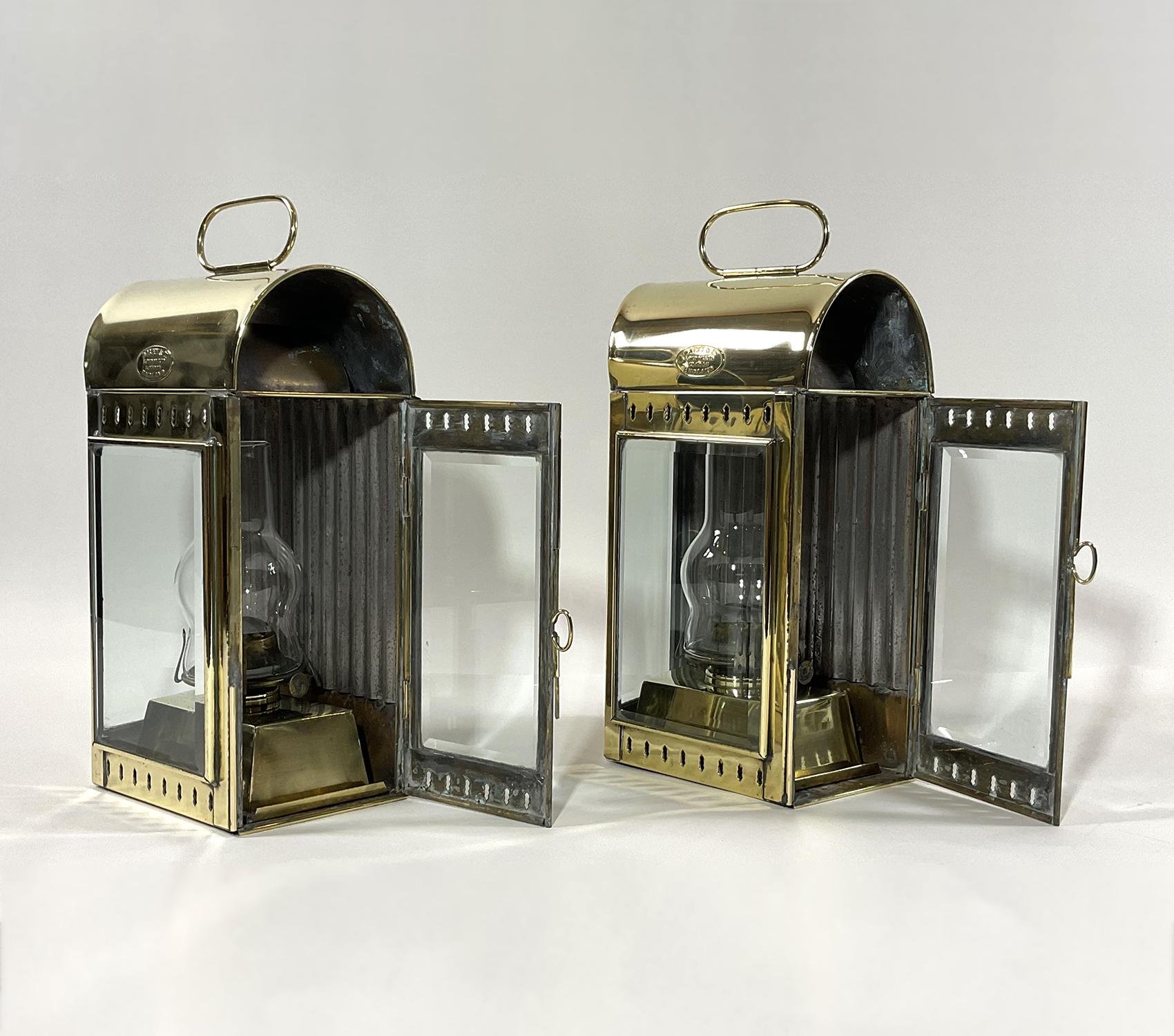 Solid Brass English Cabin Lanterns For Sale 4