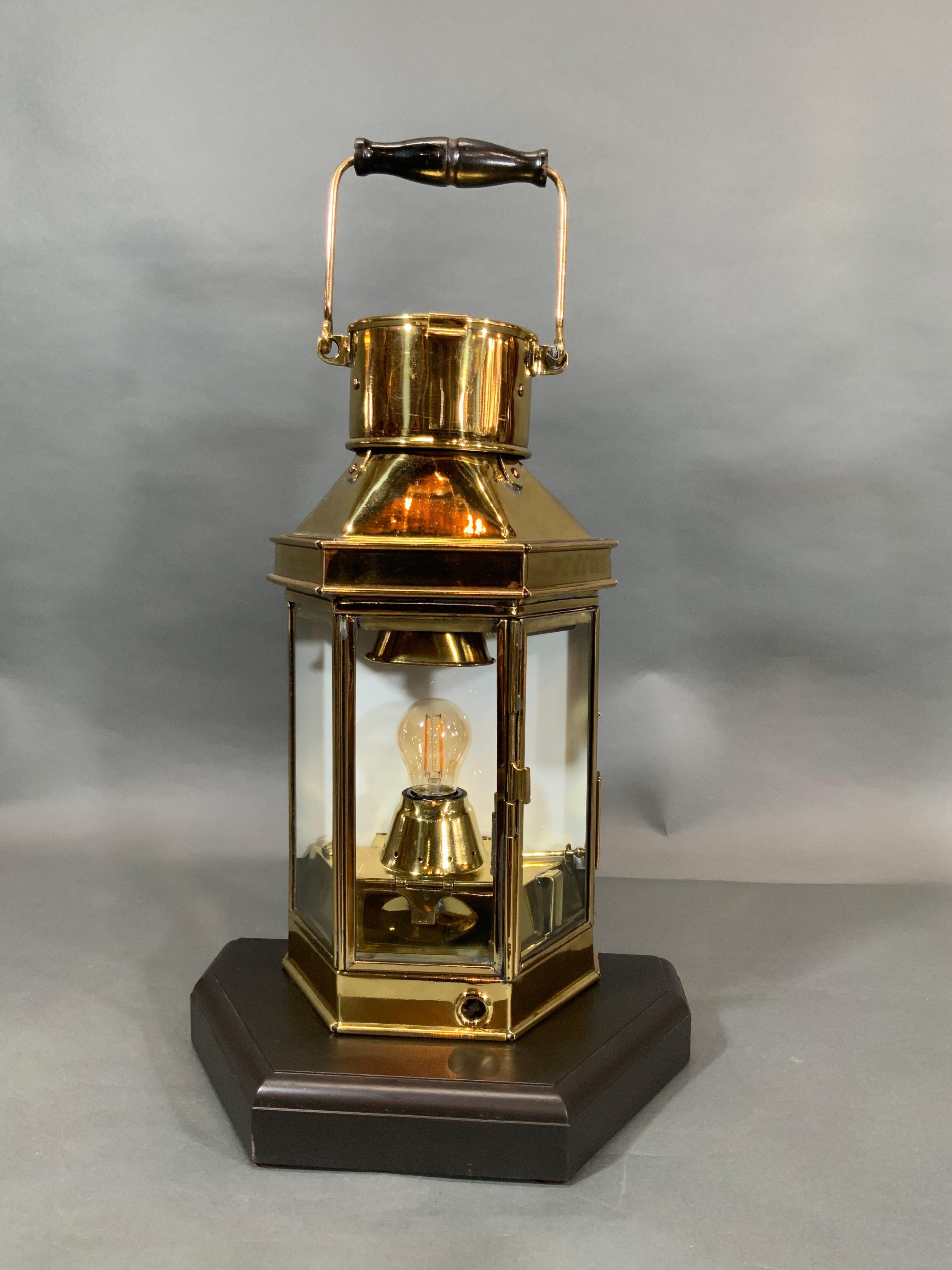 Solid Brass English Ships Cabin Lantern For Sale 5