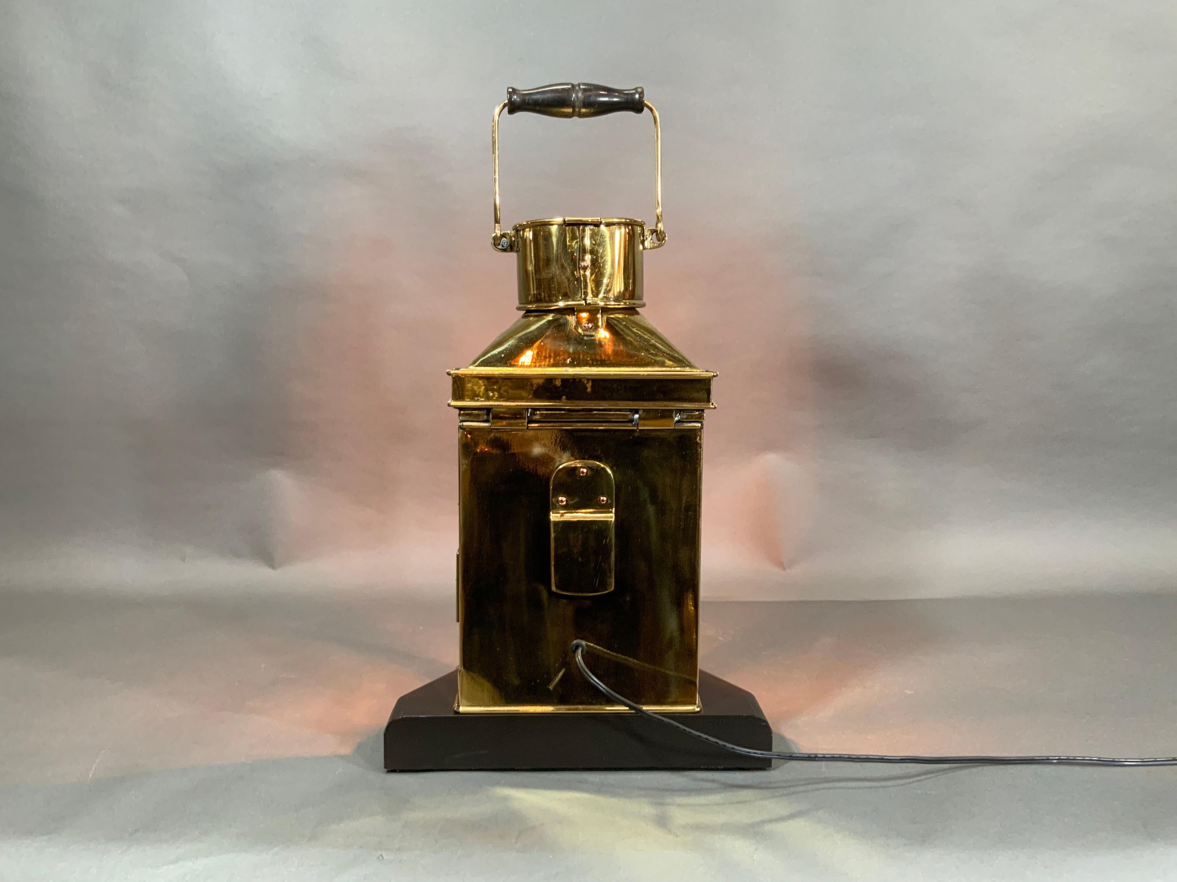 Solid Brass English Ships Cabin Lantern For Sale 1
