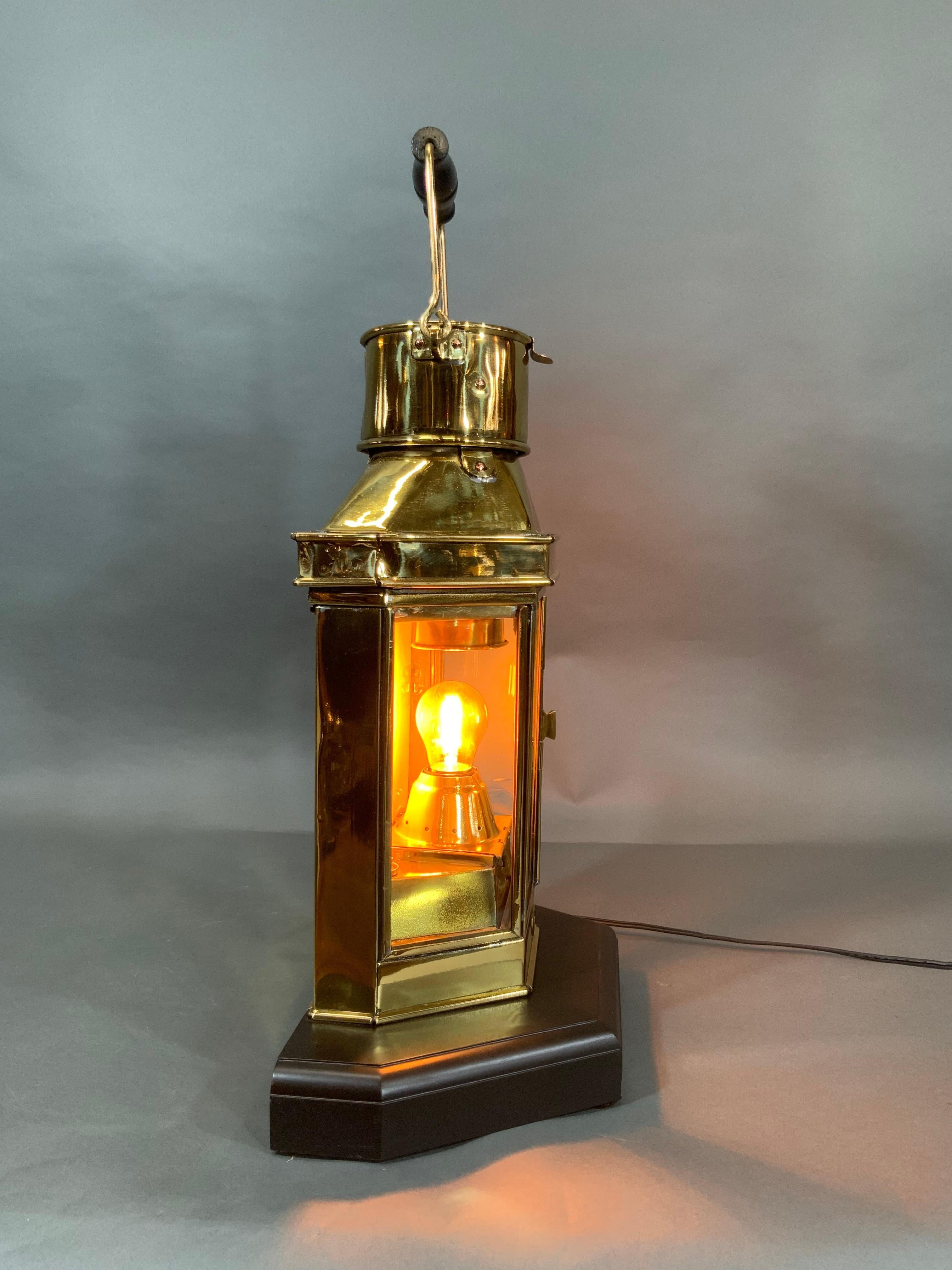 Solid Brass English Ships Cabin Lantern For Sale 2