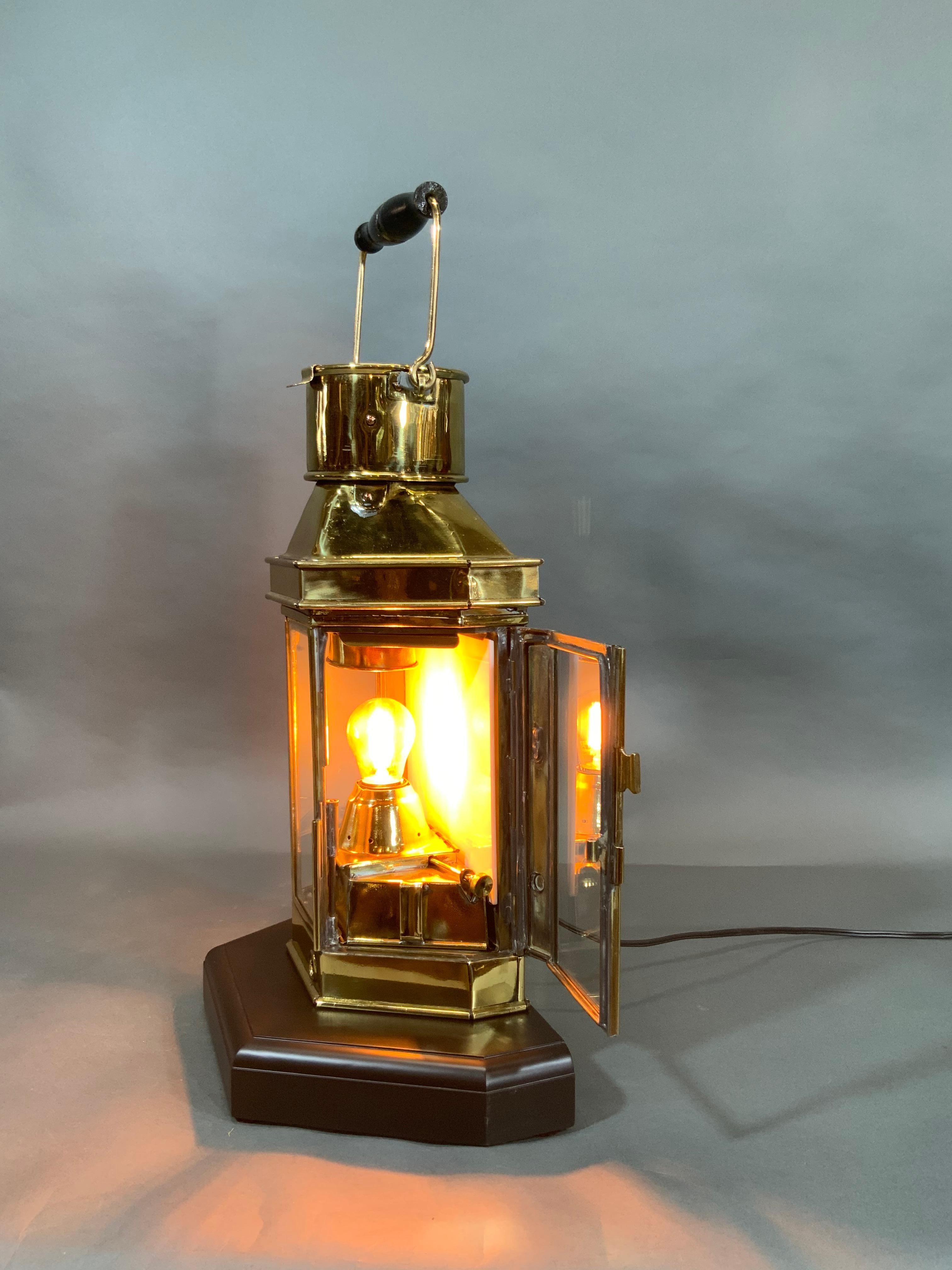 Solid Brass English Ships Cabin Lantern For Sale 3