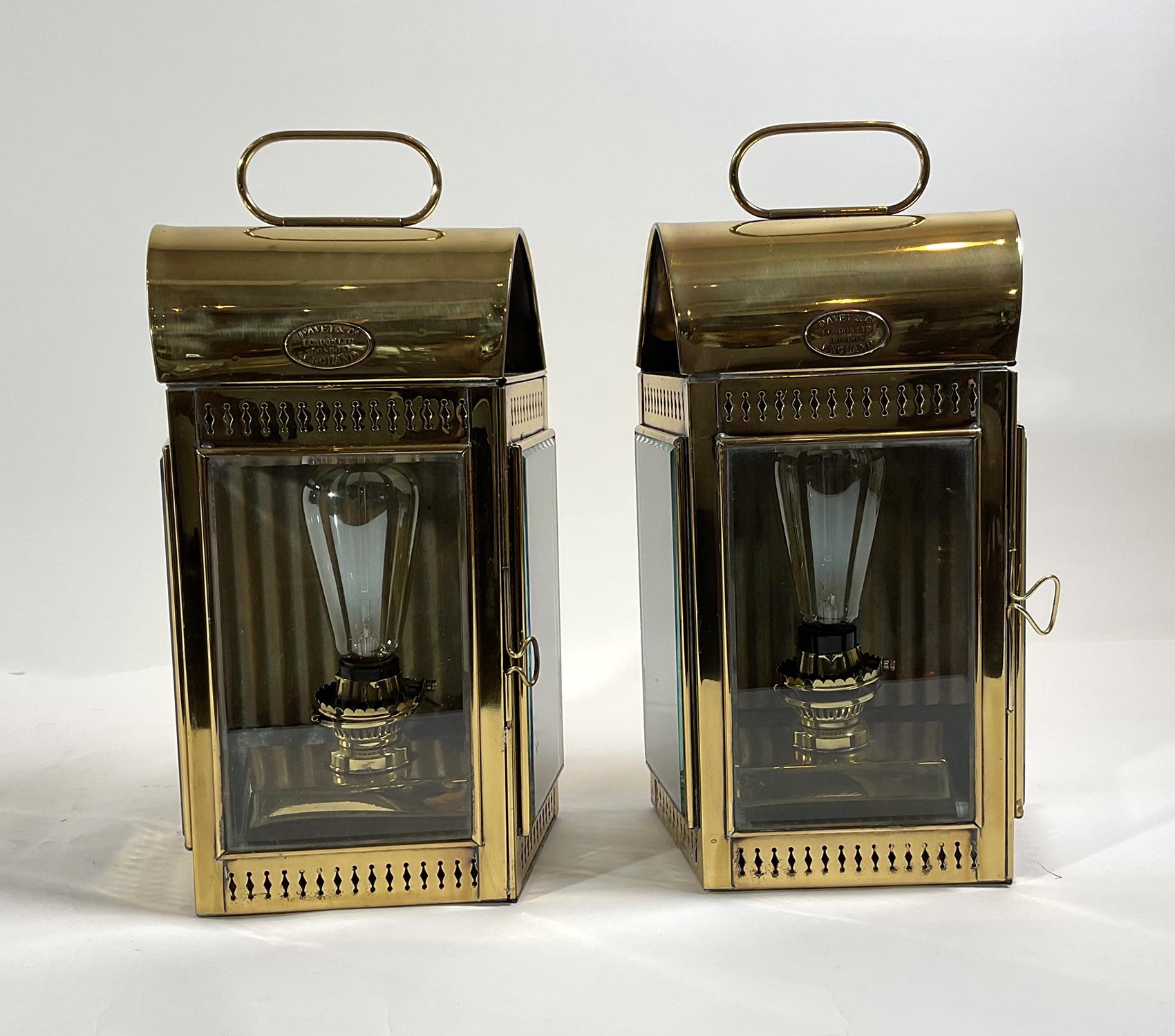 Solid Brass English Yacht Cabin Lanterns For Sale 5