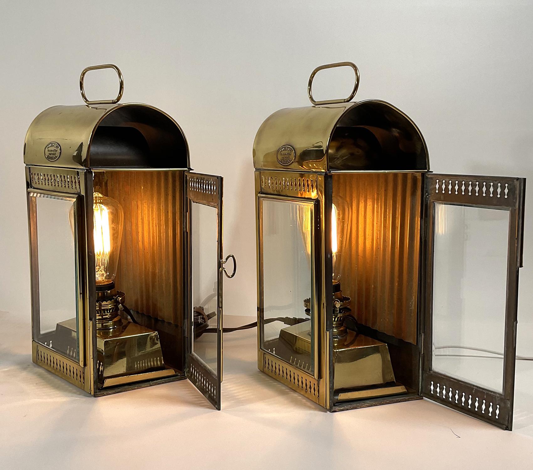 Solid Brass English Yacht Cabin Lanterns For Sale 3