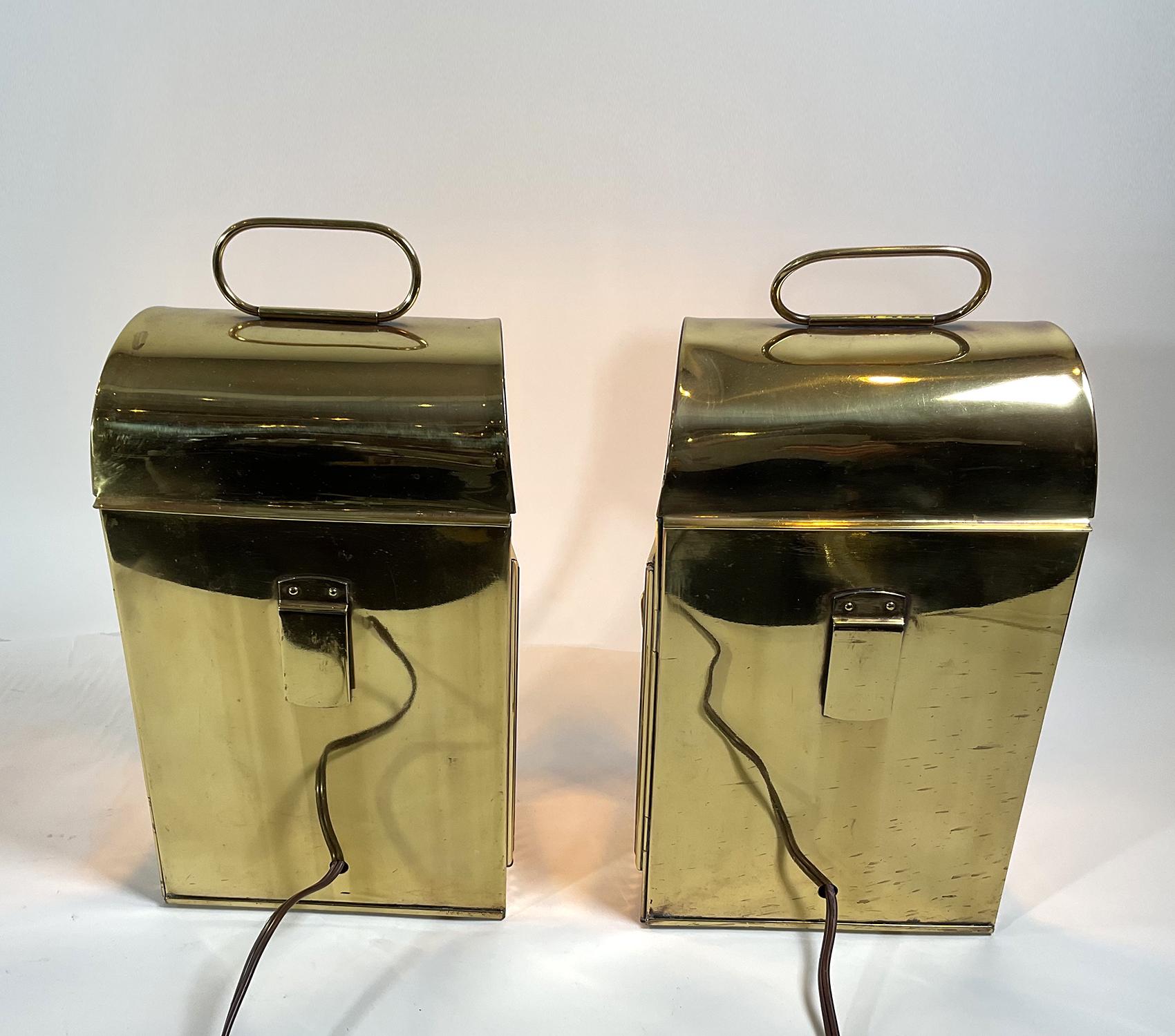Solid Brass English Yacht Cabin Lanterns For Sale 4