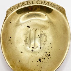 Solid Brass Engraved Pocket Change Catchall, 1976