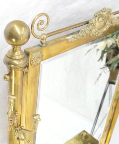 Solid Brass Entryway Hall Tree Mirror Coat Rack Console Table Claw Feet