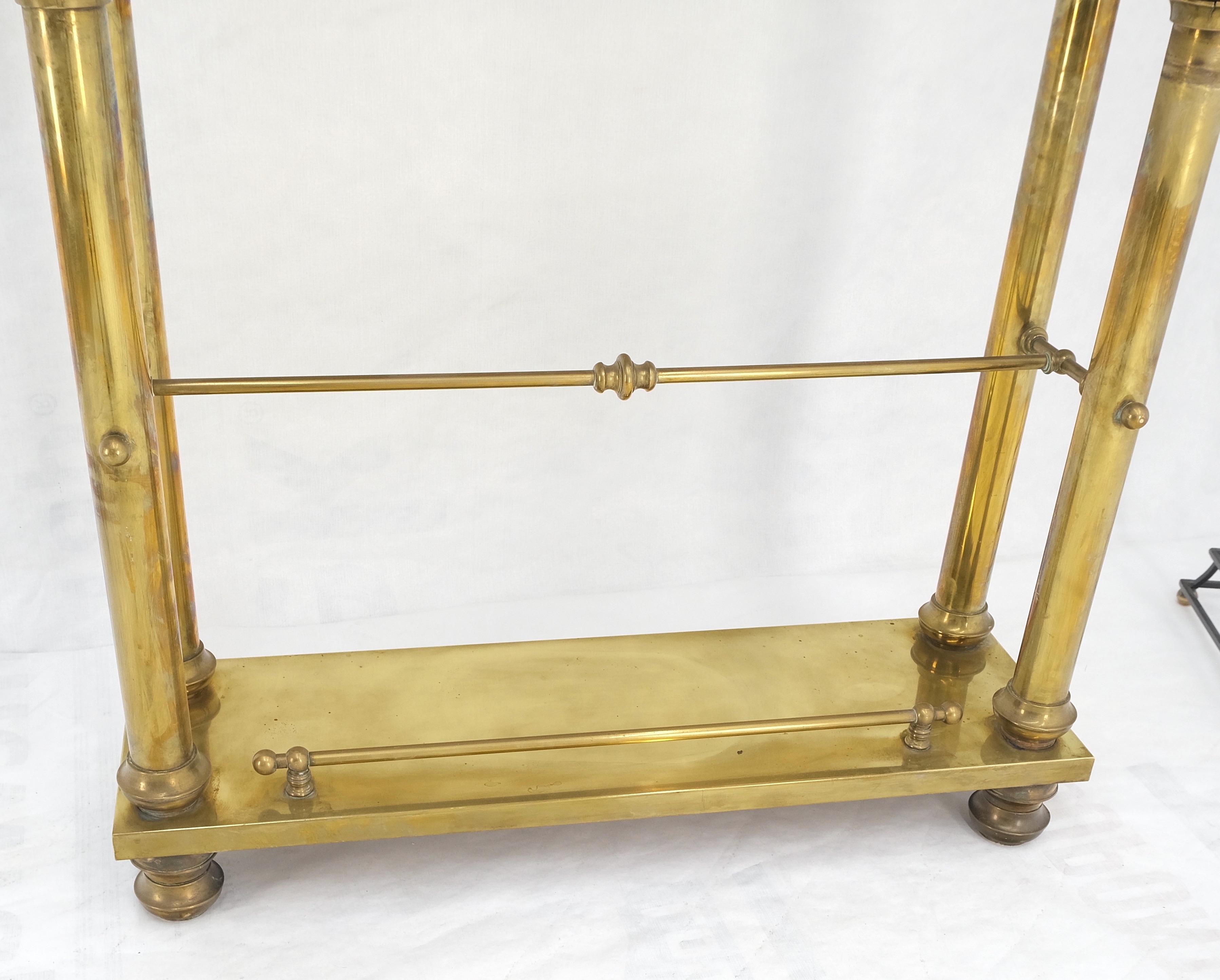 Italian Solid Brass Entryway Hall Tree Mirror Coat Rack Console Table Claw Feet For Sale