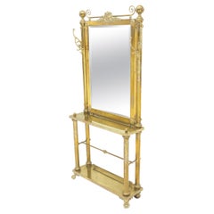 Arbre d'entrée en laiton massif Miroir Porte-manteau Table console Pieds griffes