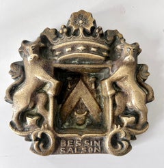 Solid Brass French Ash Tray with Coat of Arms