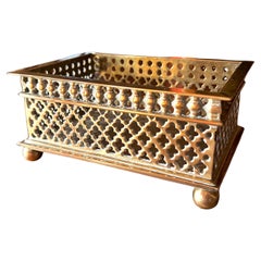 Solid Brass Filagree Box on Spherical Feet