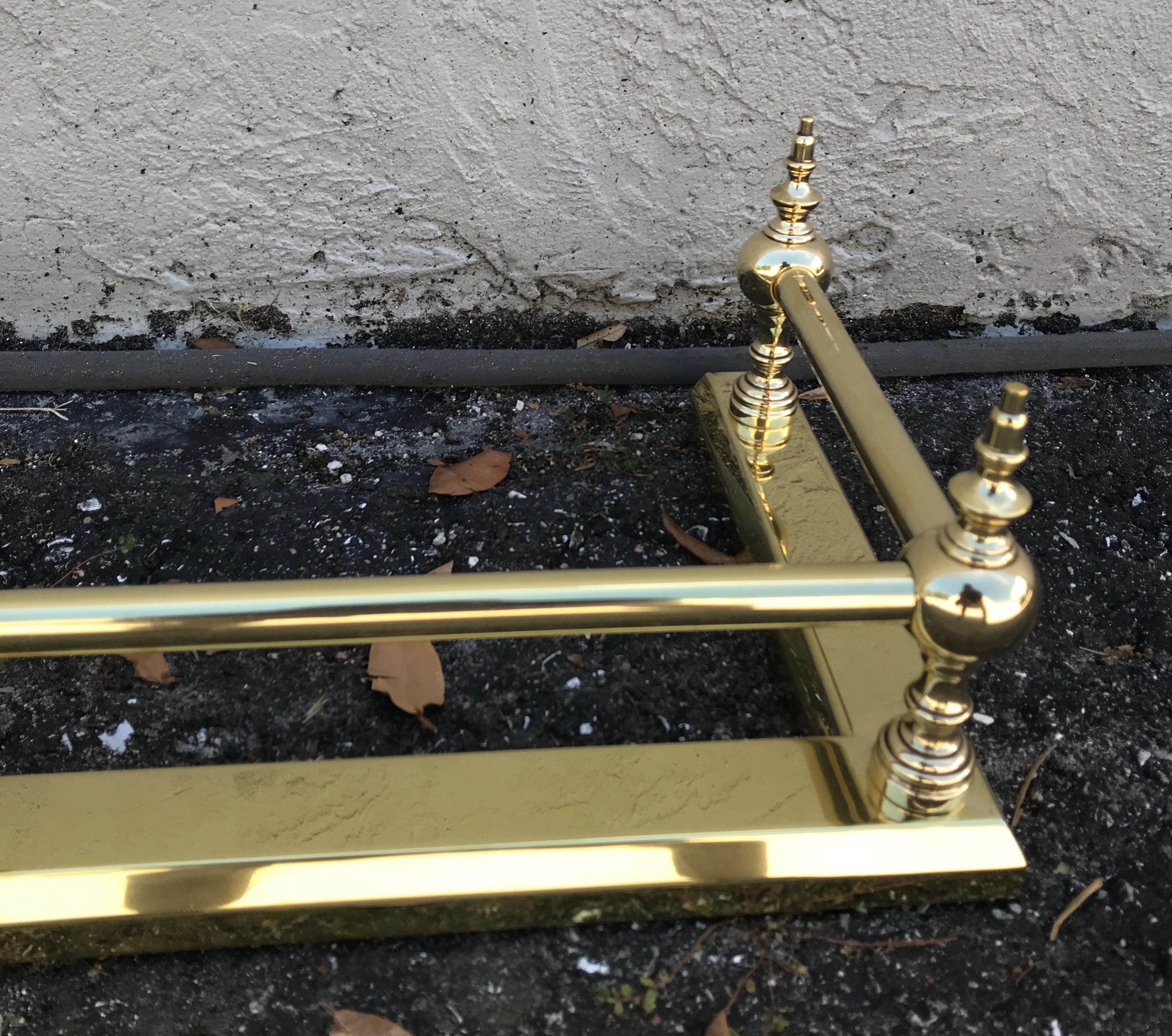 Solid Brass Fireplace Fender For Sale 1