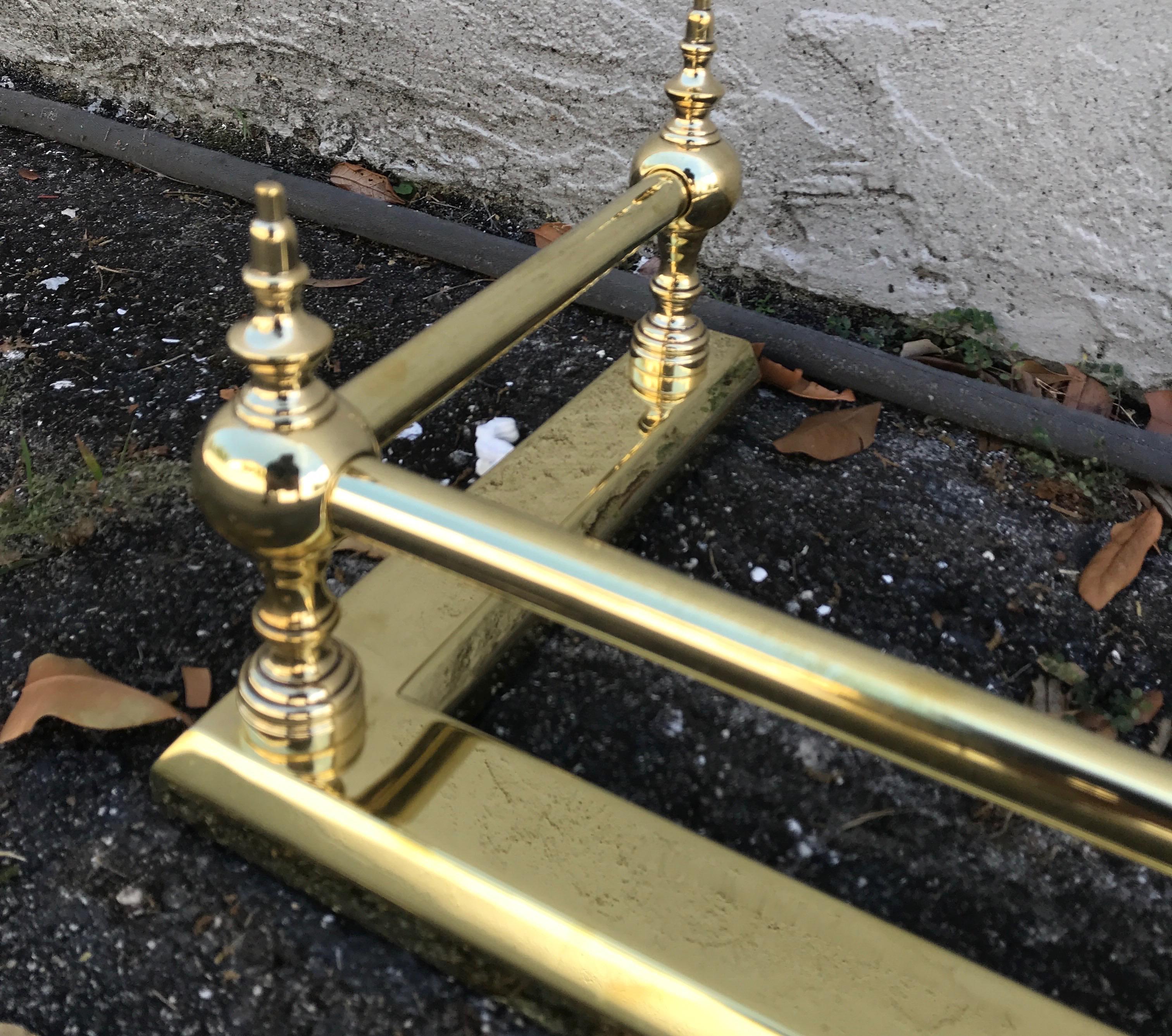 Solid Brass Fireplace Fender For Sale 2